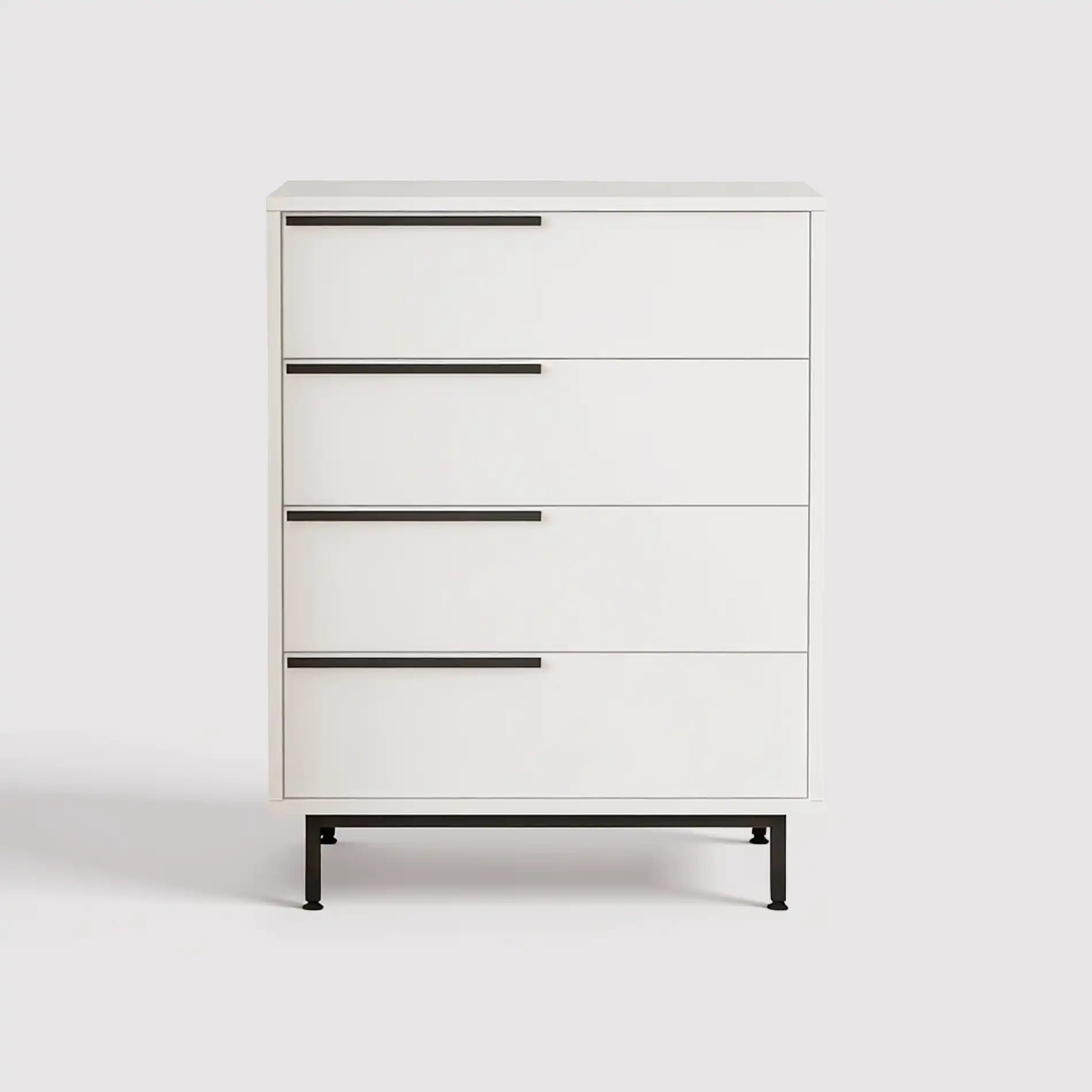 Vahona - Cassettiera bianca moderna con 4 cassetti