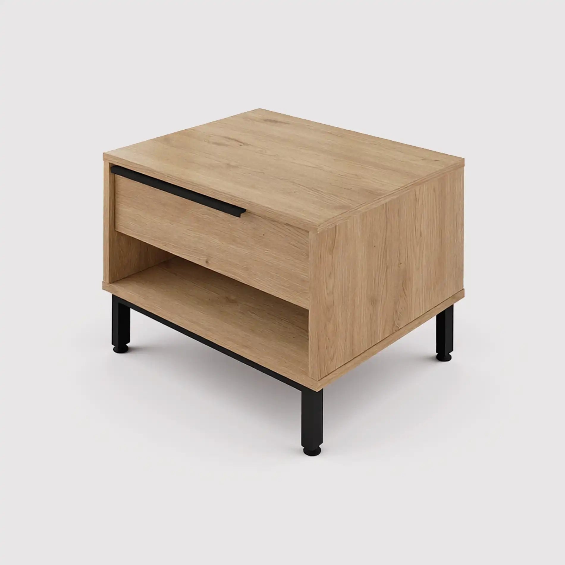 Jeera - Comodino basso moderno con 1 cassetto e 1 vano