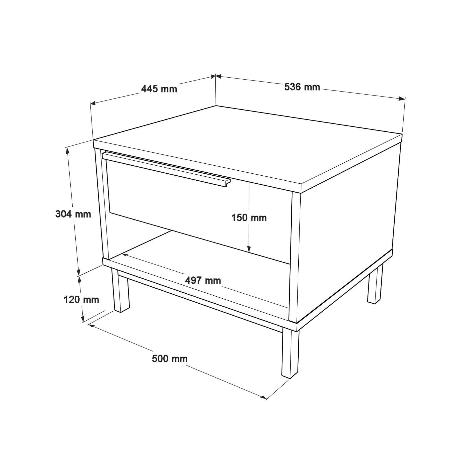 Sabbar - Comodino bianco moderno con 1 cassetto
