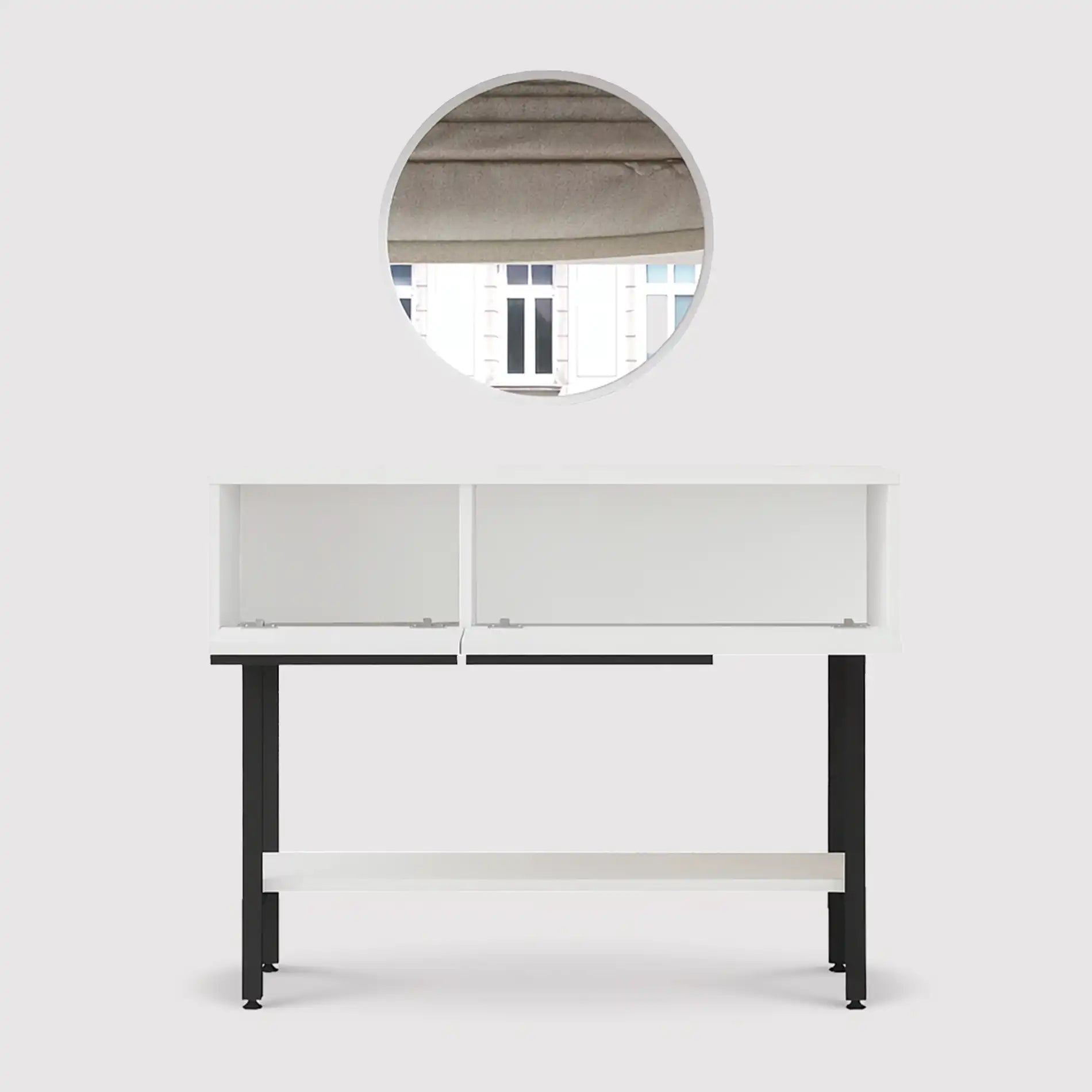 Dudhal - Consola blanca de entrada con espejo