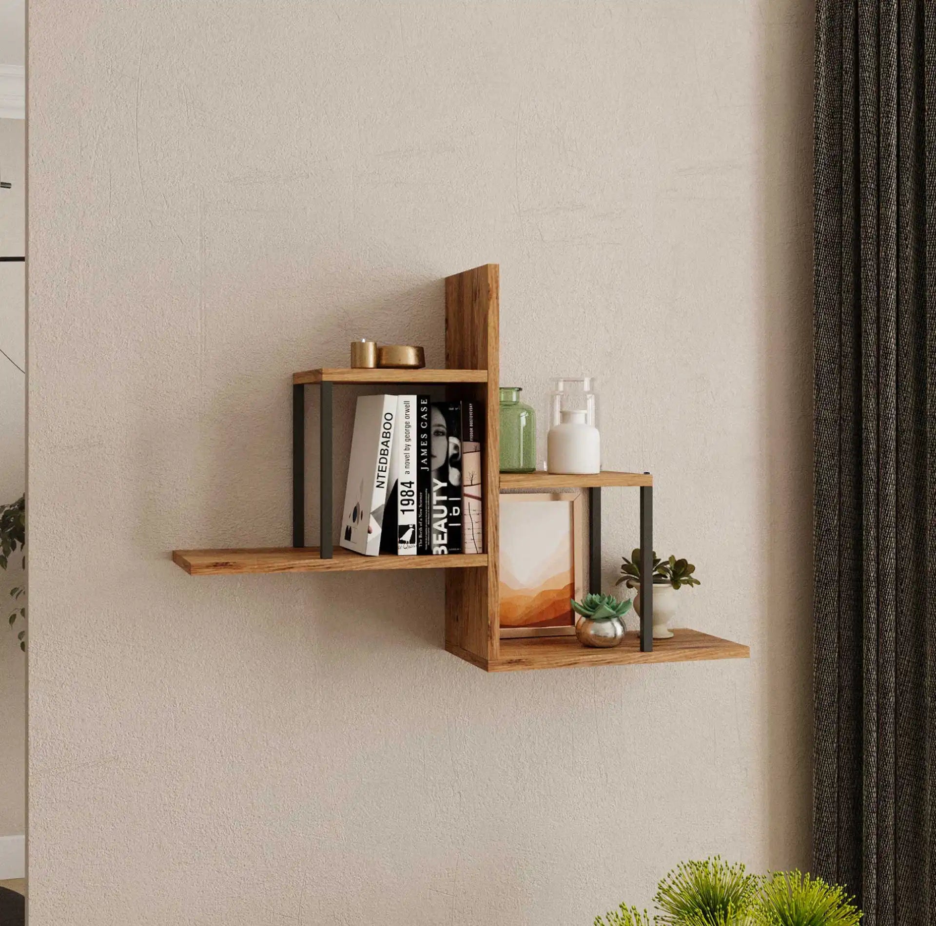 Tamre - Scaffale da parete moderno per libri e soprammobili