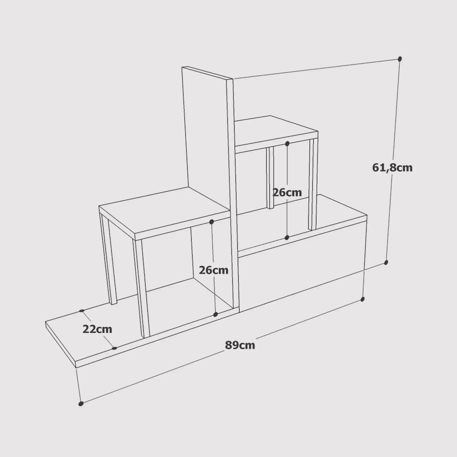 Tamre - Scaffale da parete moderno per libri e soprammobili