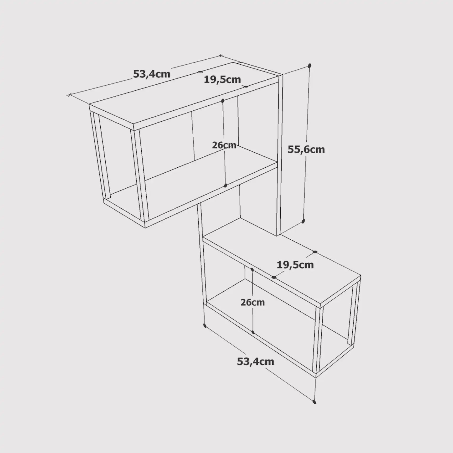 Jepang - Mensola angolare da parete in stile moderno