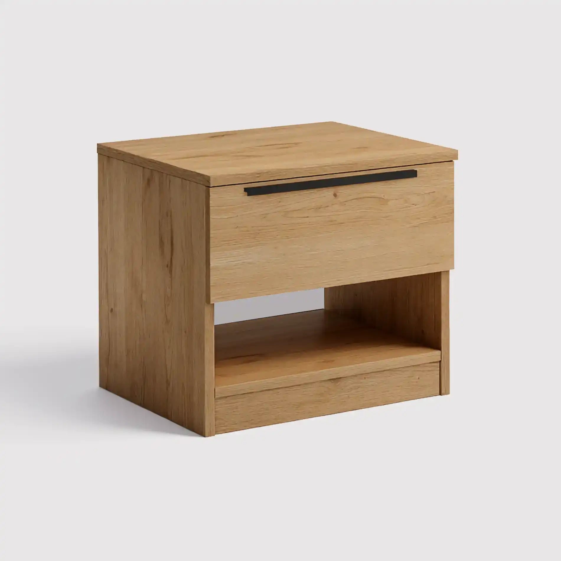 Helba - Comodino basso scandinavo con 1 cassetto