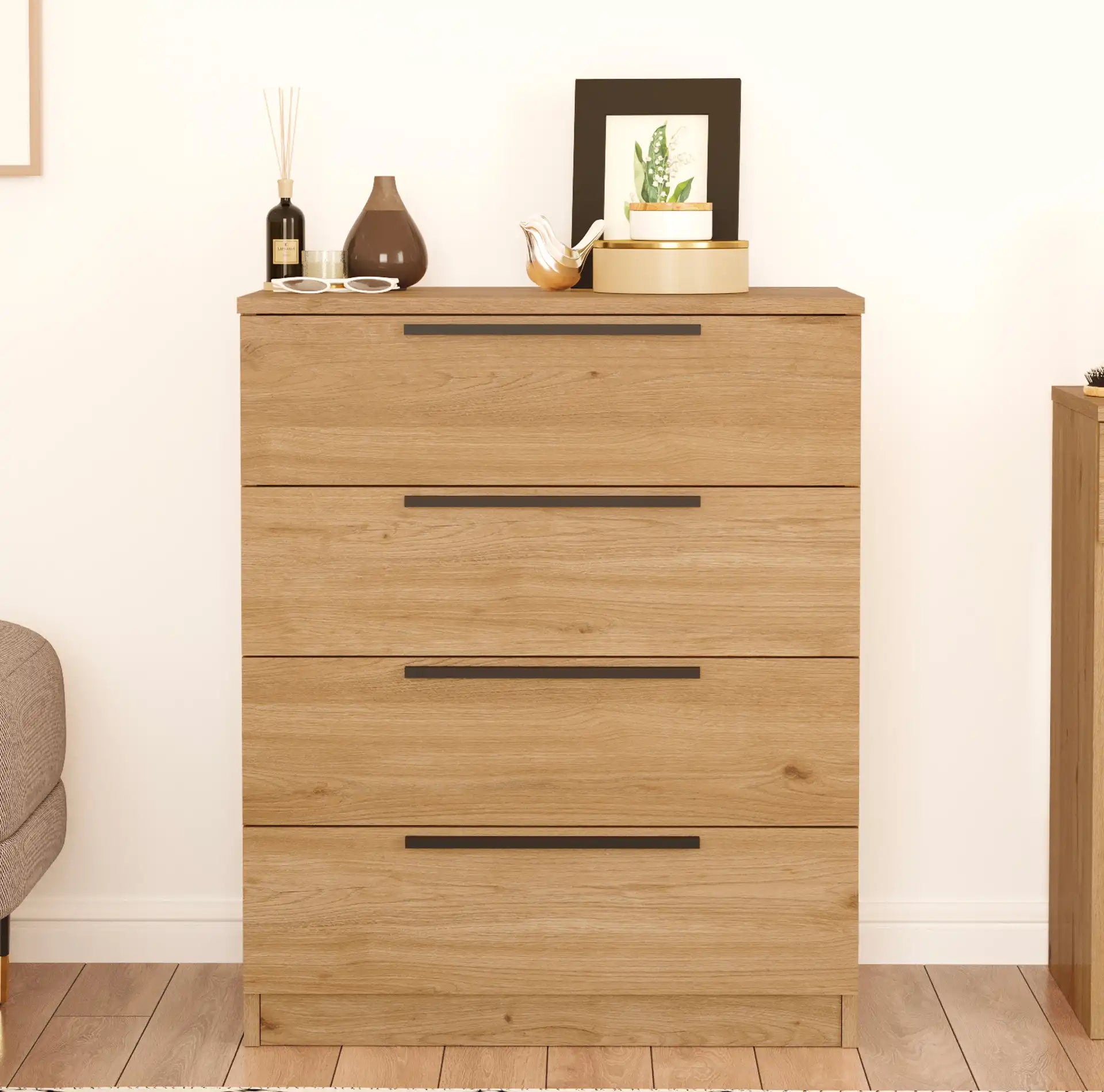 Aoki - Cassettiera compatta moderna con 4 cassetti