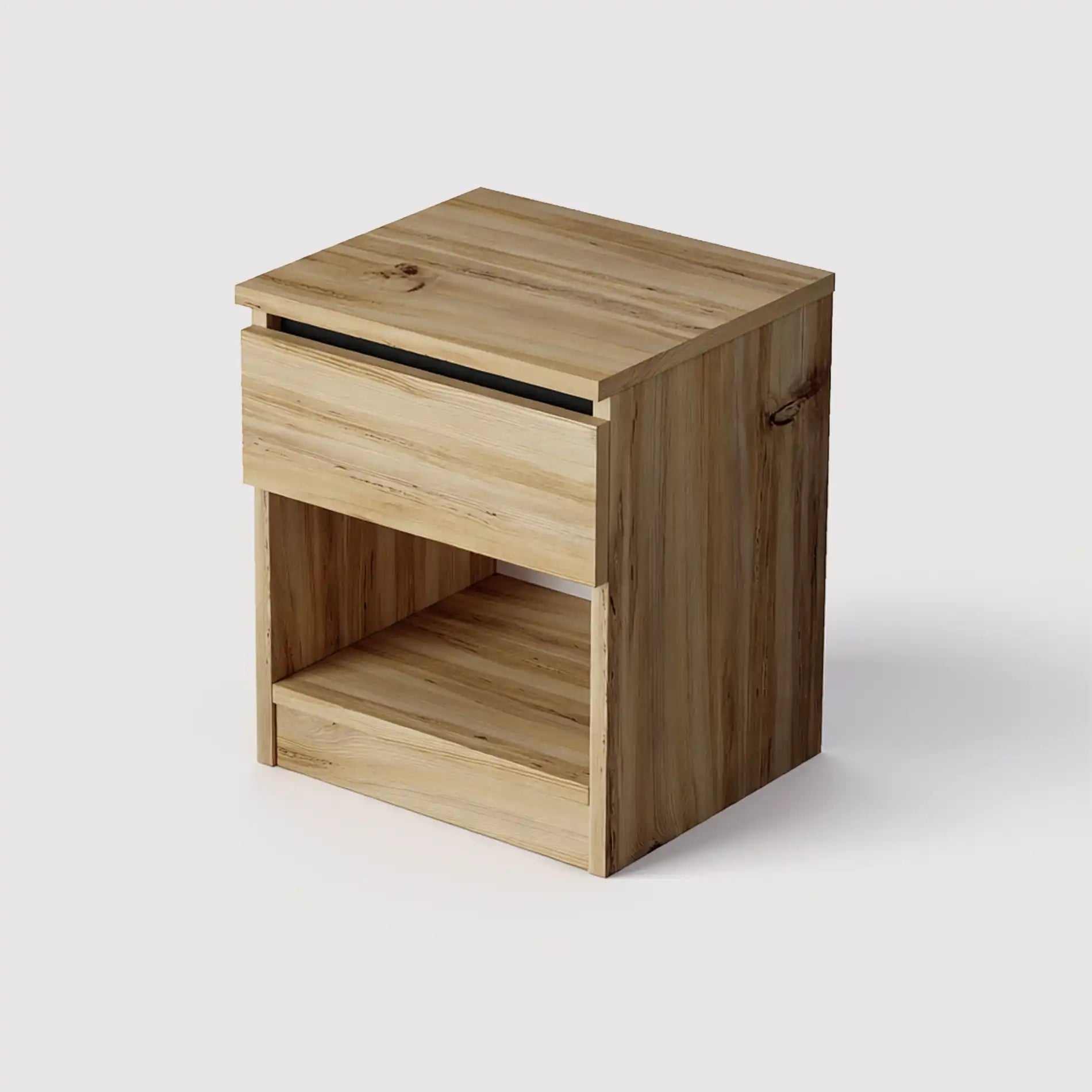 Marzeh - Comodino moderno color rovere chiaro con 1 cassetto