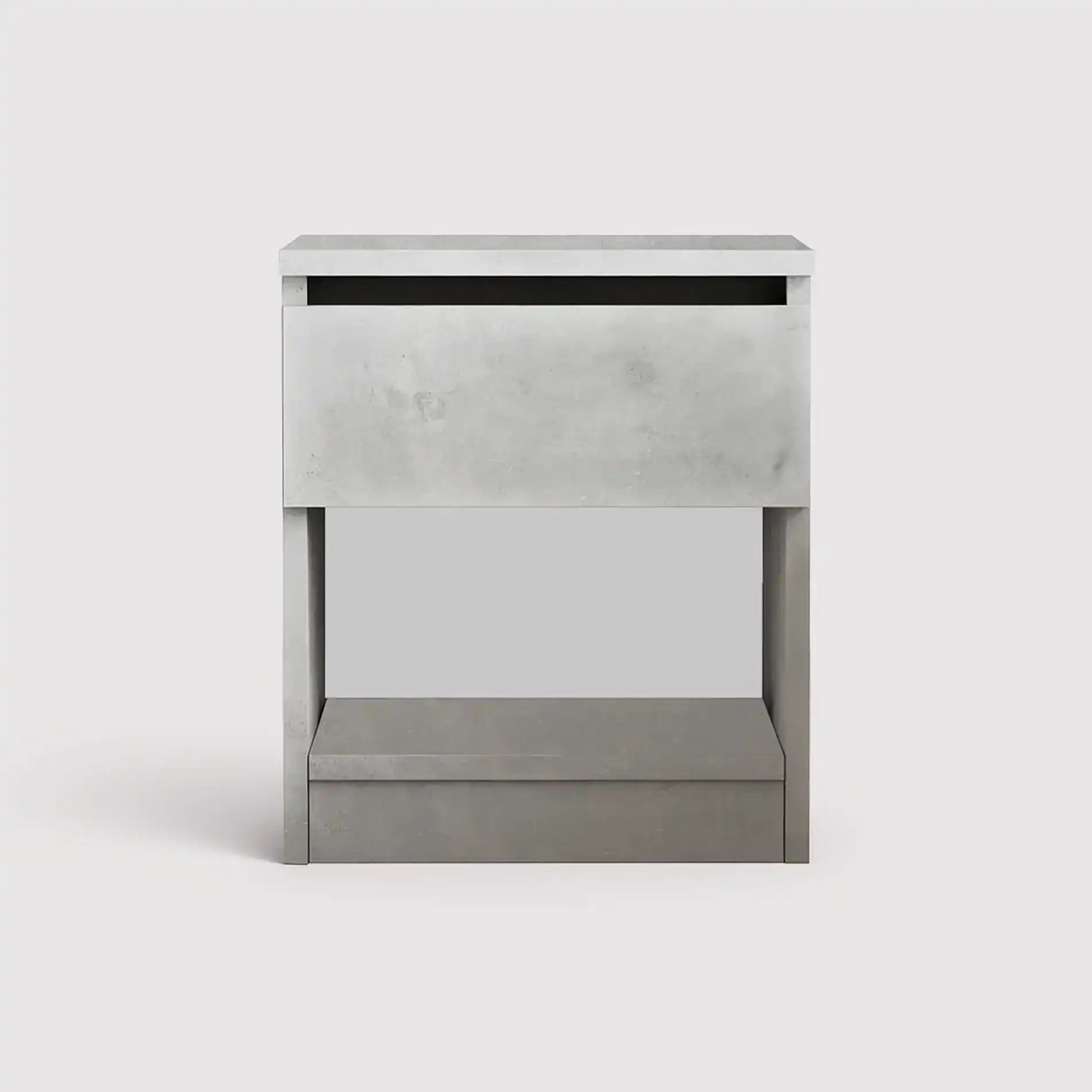 Kanuka - Modern stone grey bedside table with 1 drawer