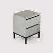 Sankaran - Bedside table with 2 drawers in stone grey color