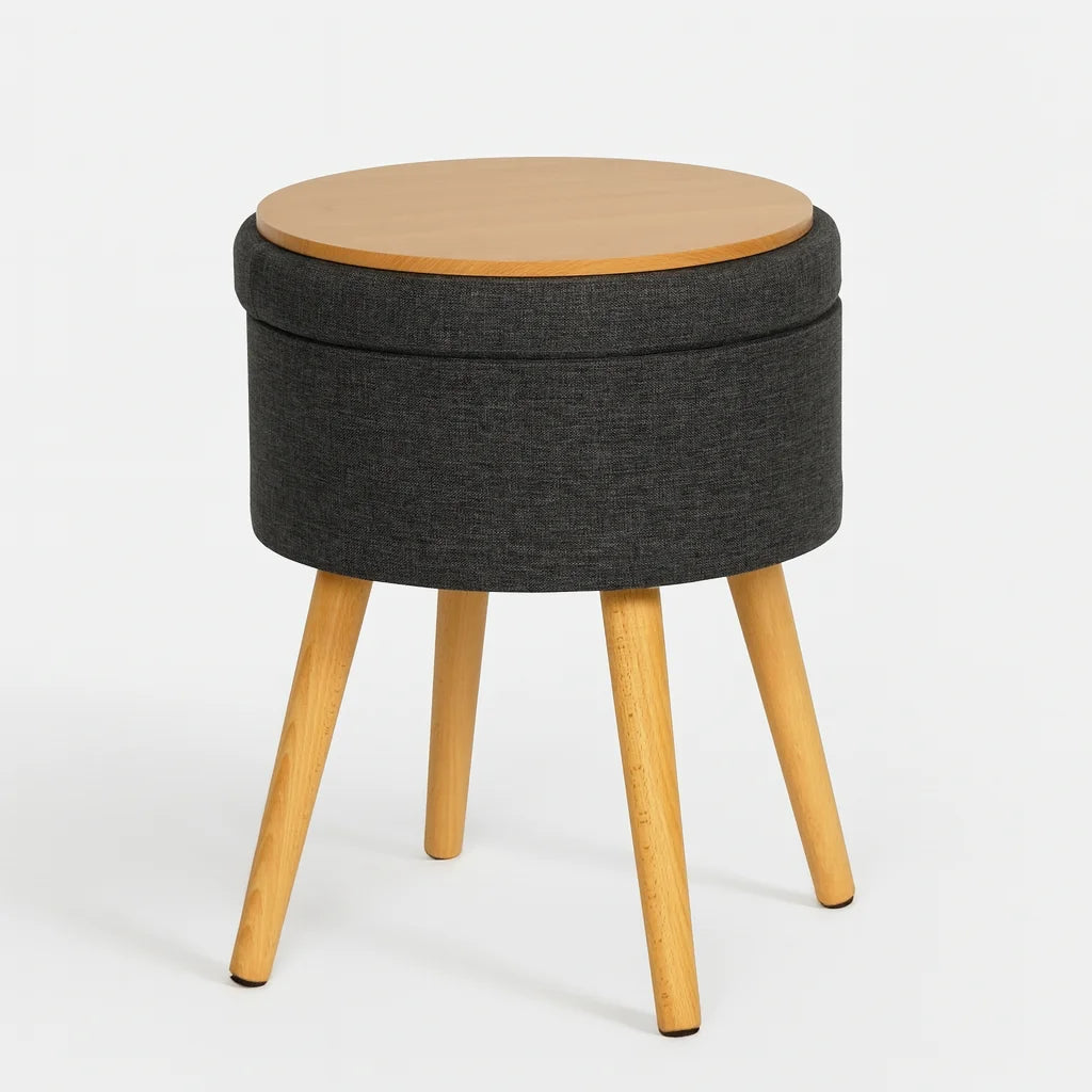 Zahara - Dark Grey Storage Stool Modern Style