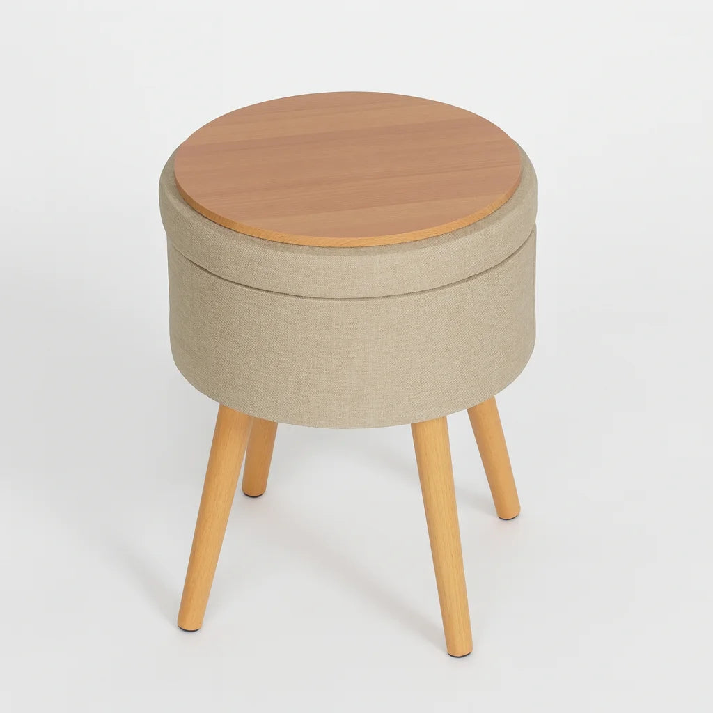 Tiaré - Sgabello poggiapiedi colore beige  stile moderno