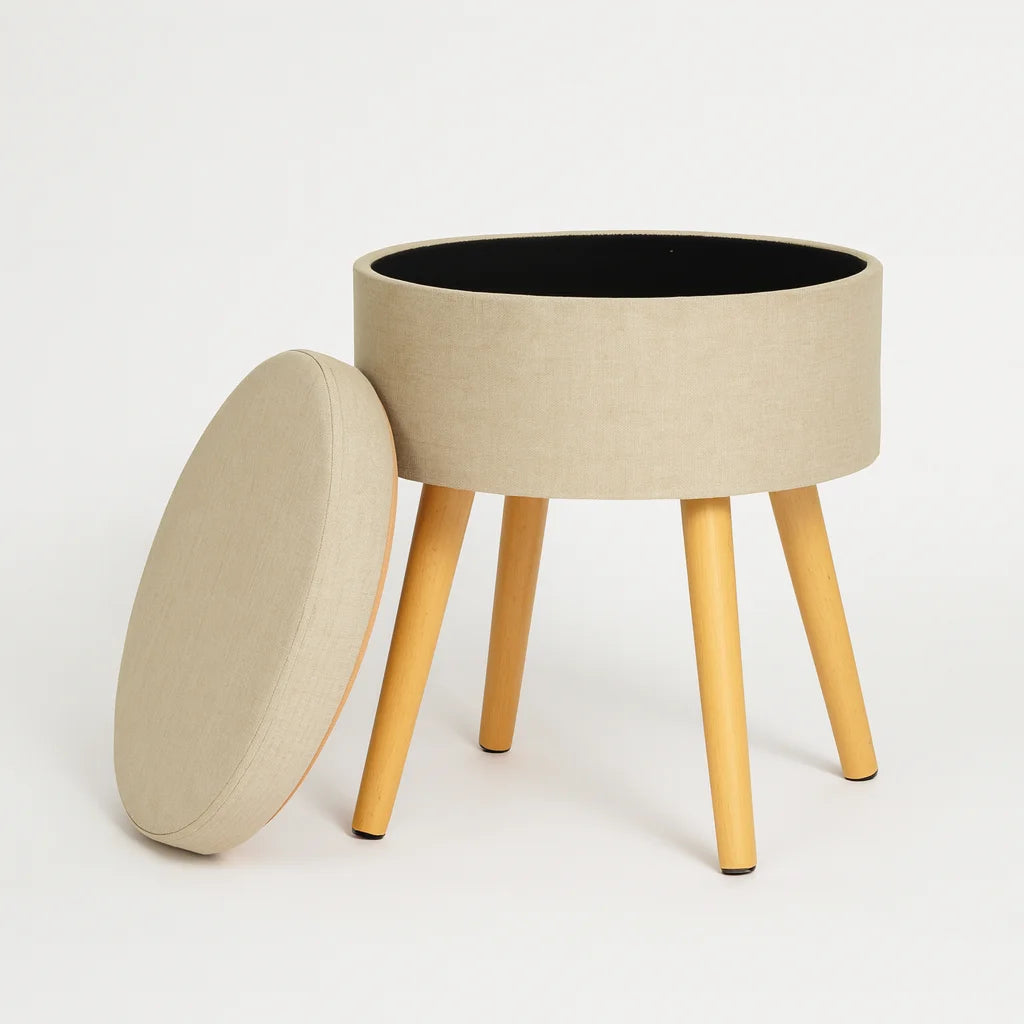 Tiaré - Sgabello poggiapiedi colore beige  stile moderno