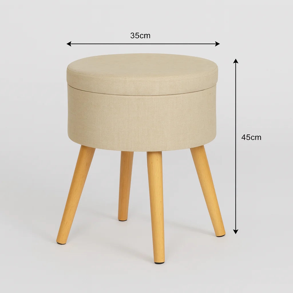 Tiaré - Sgabello poggiapiedi colore beige  stile moderno