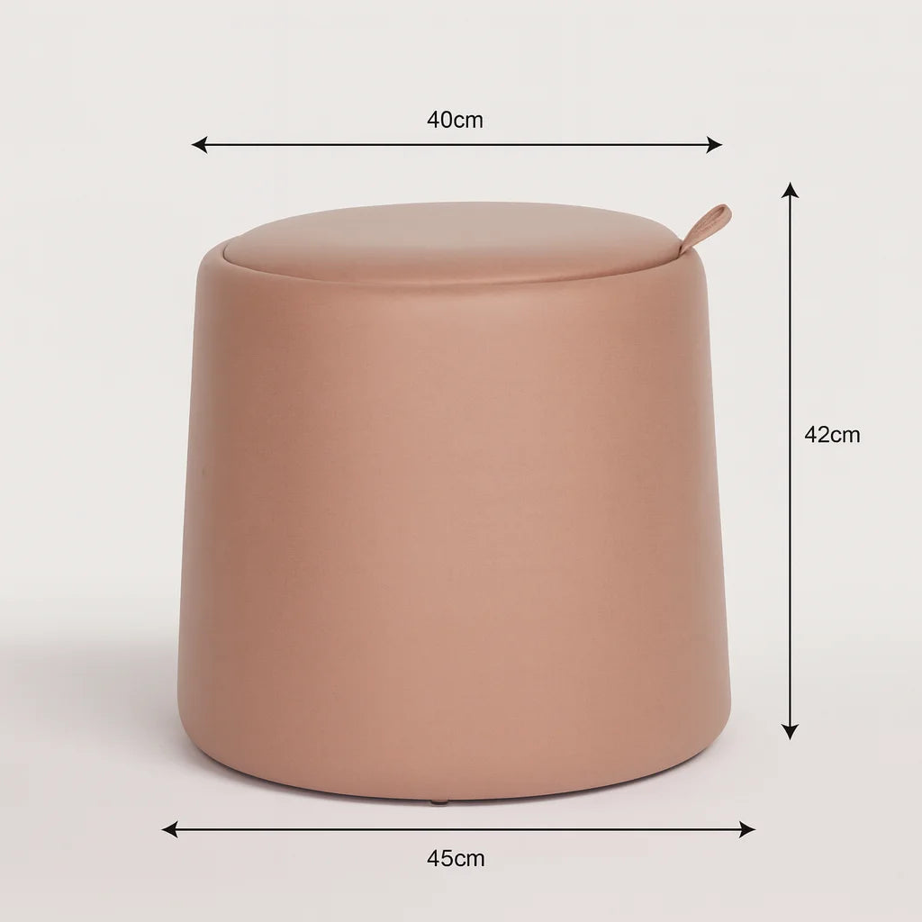 Lisianthus – Puff con Almacenaje en PU Rosa con Estructura de Madera MDF