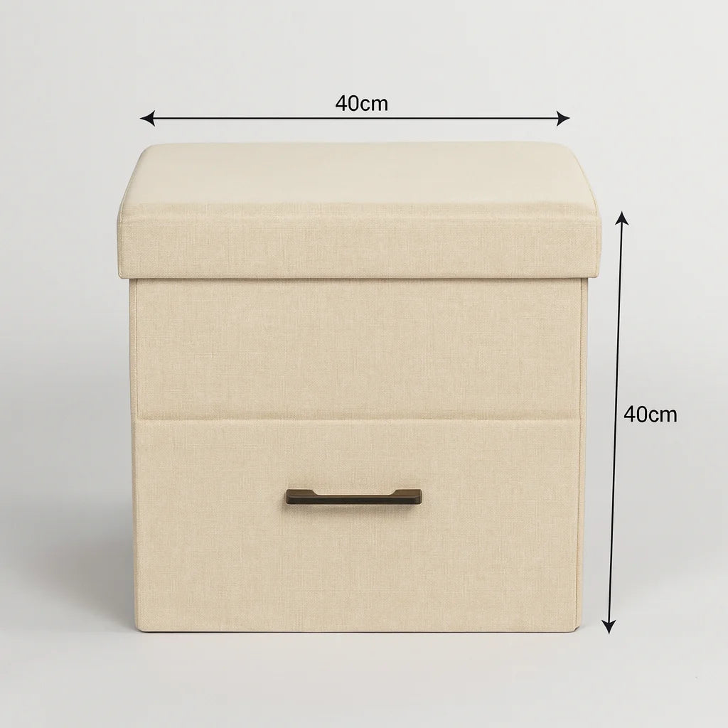 Strelitzia - Pouf contenitore colore beige moderno