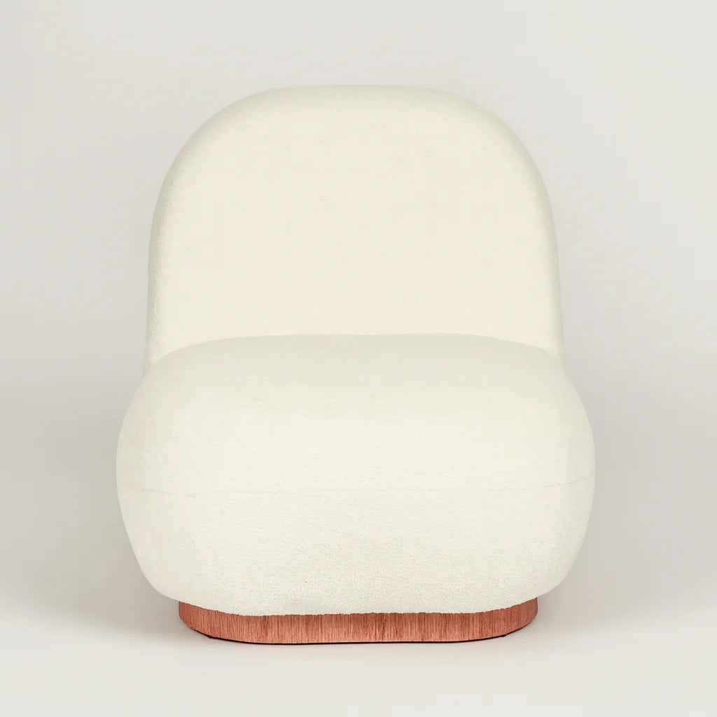 Plumerina – Modern White PU Armchair, 1-Seater Sofa with MDF Wood Frame