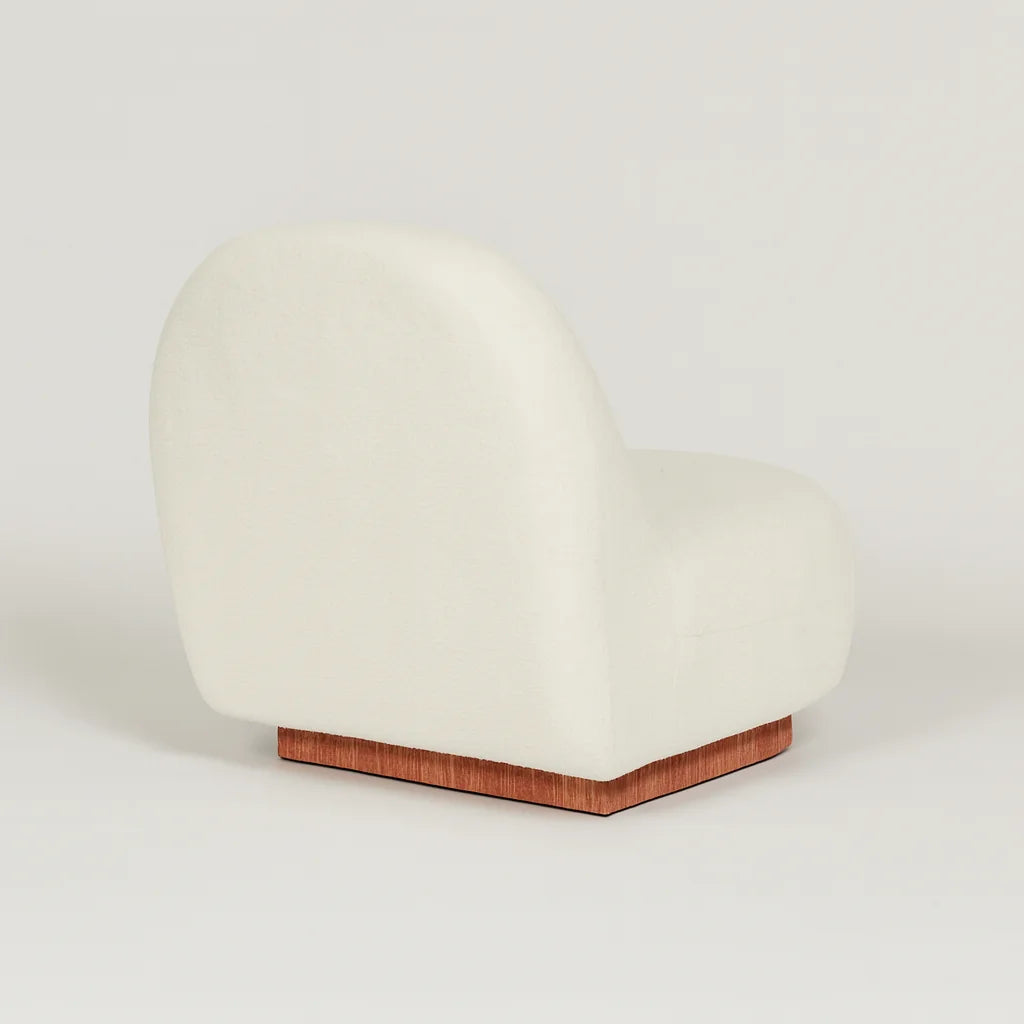 Plumerina – Modern White PU Armchair, 1-Seater Sofa with MDF Wood Frame