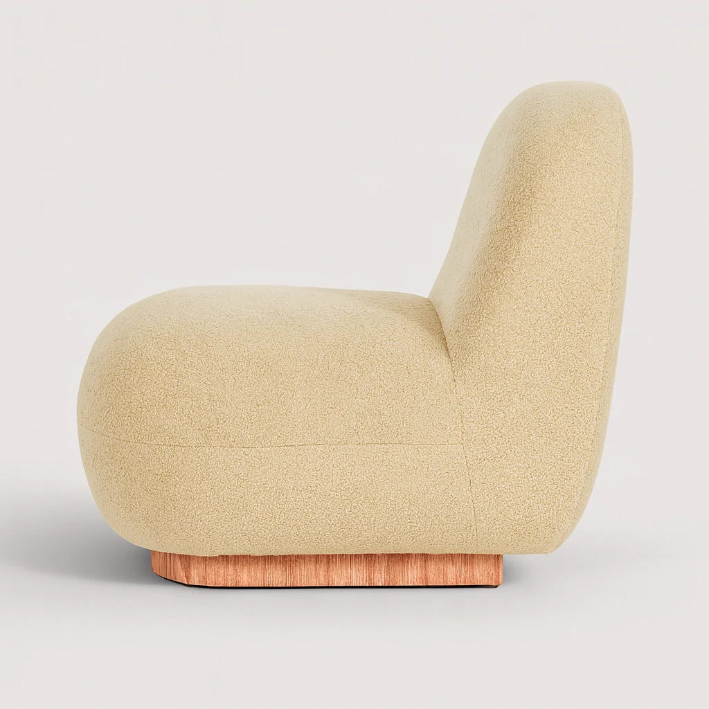 Azahara – Moderner PU Sessel in Taupe, 1-Sitzer Sofa mit MDF-Holzrahmen