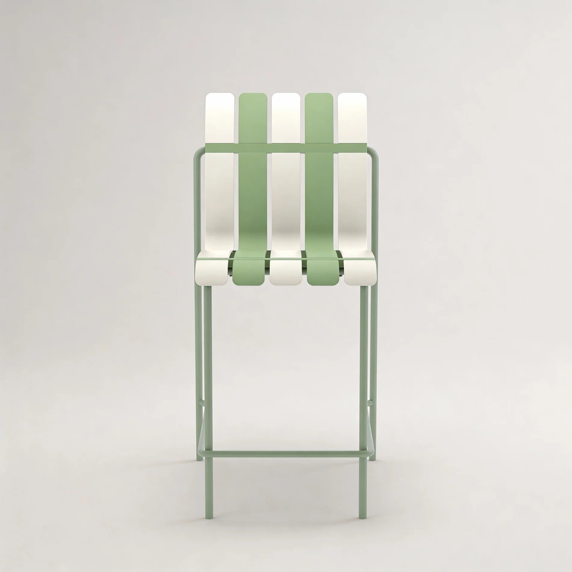 Sareo - Set 2 sgabelli da Bar Alti colore bianco e verde stile moderno