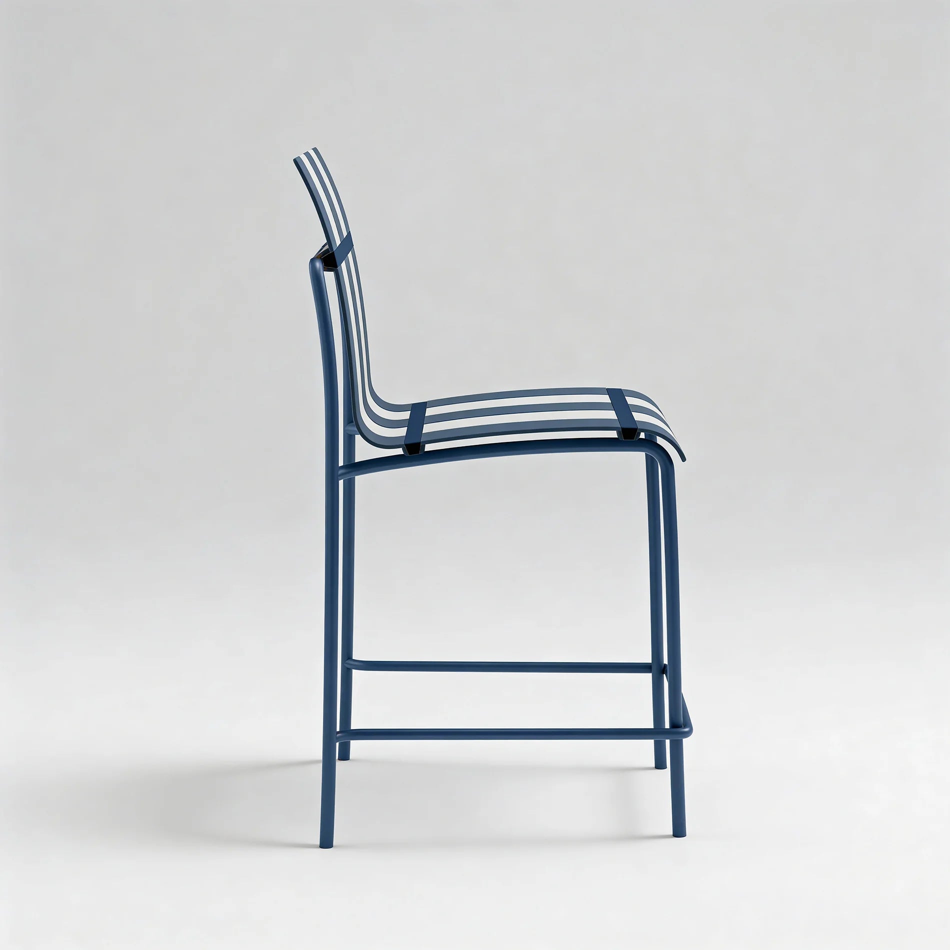 Nareo - Set of 2 High Bar Stools White and Blue Modern Style
