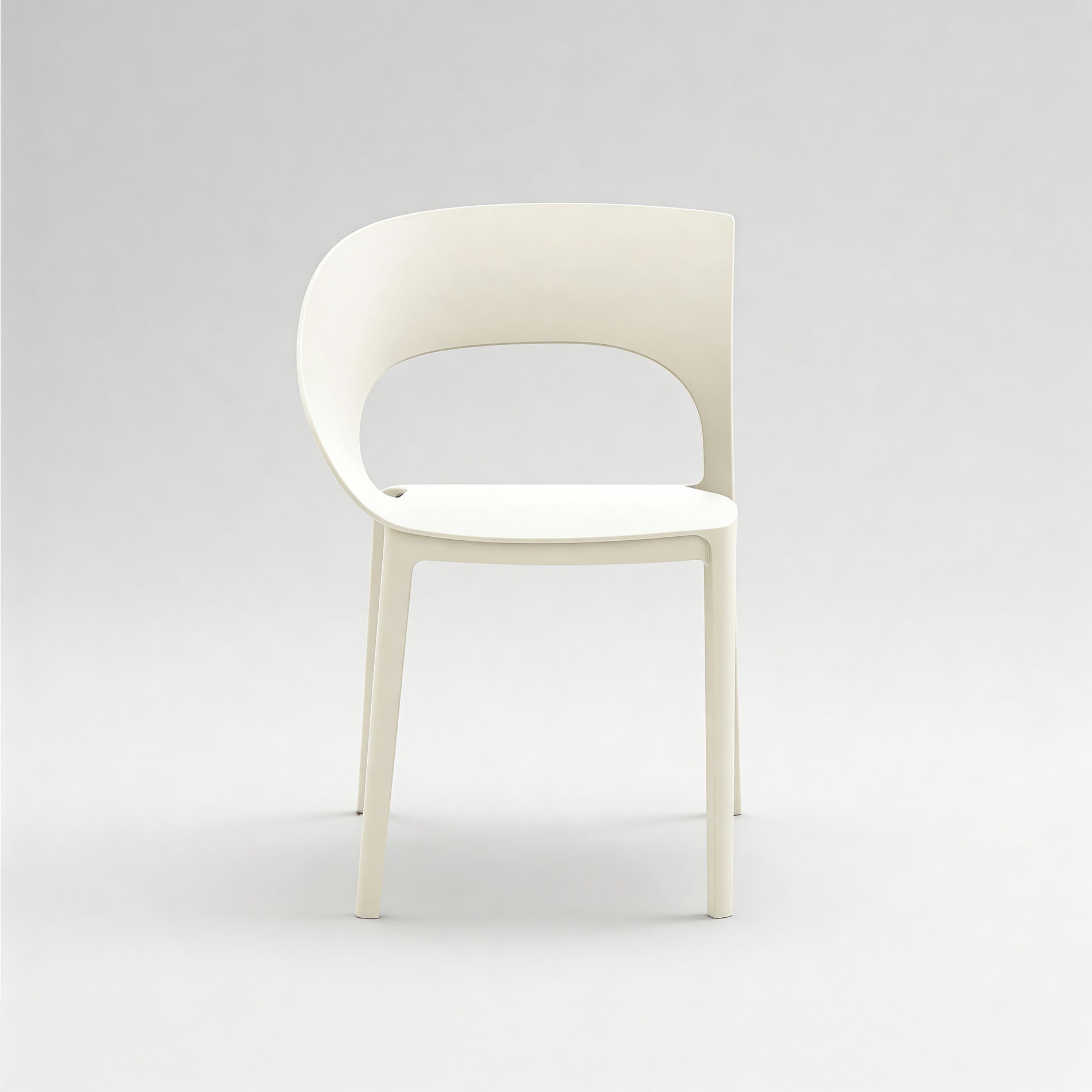 Elune - Set of 2 Stackable Garden Chairs Cream White Modern Style