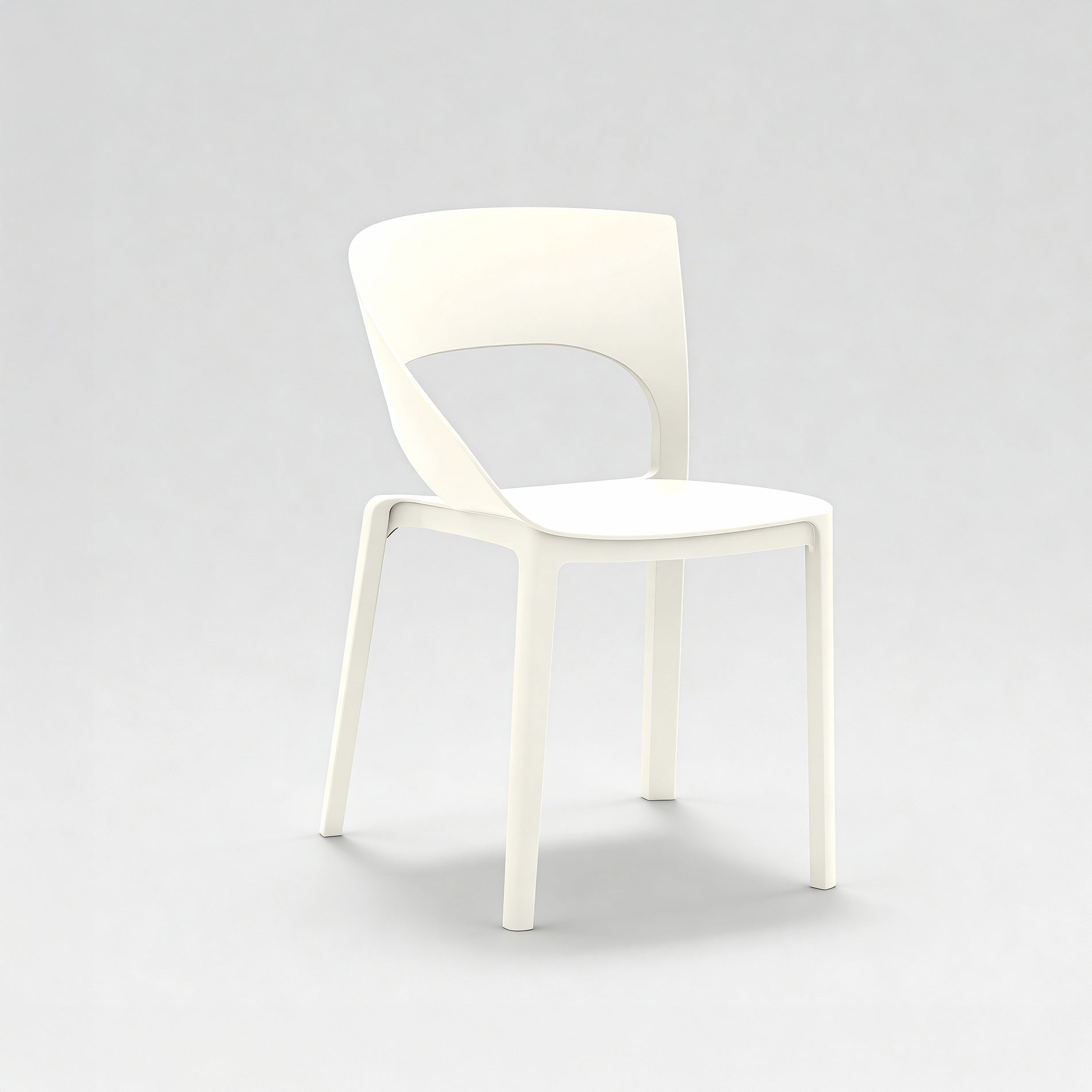 Elune - Set of 2 Stackable Garden Chairs Cream White Modern Style