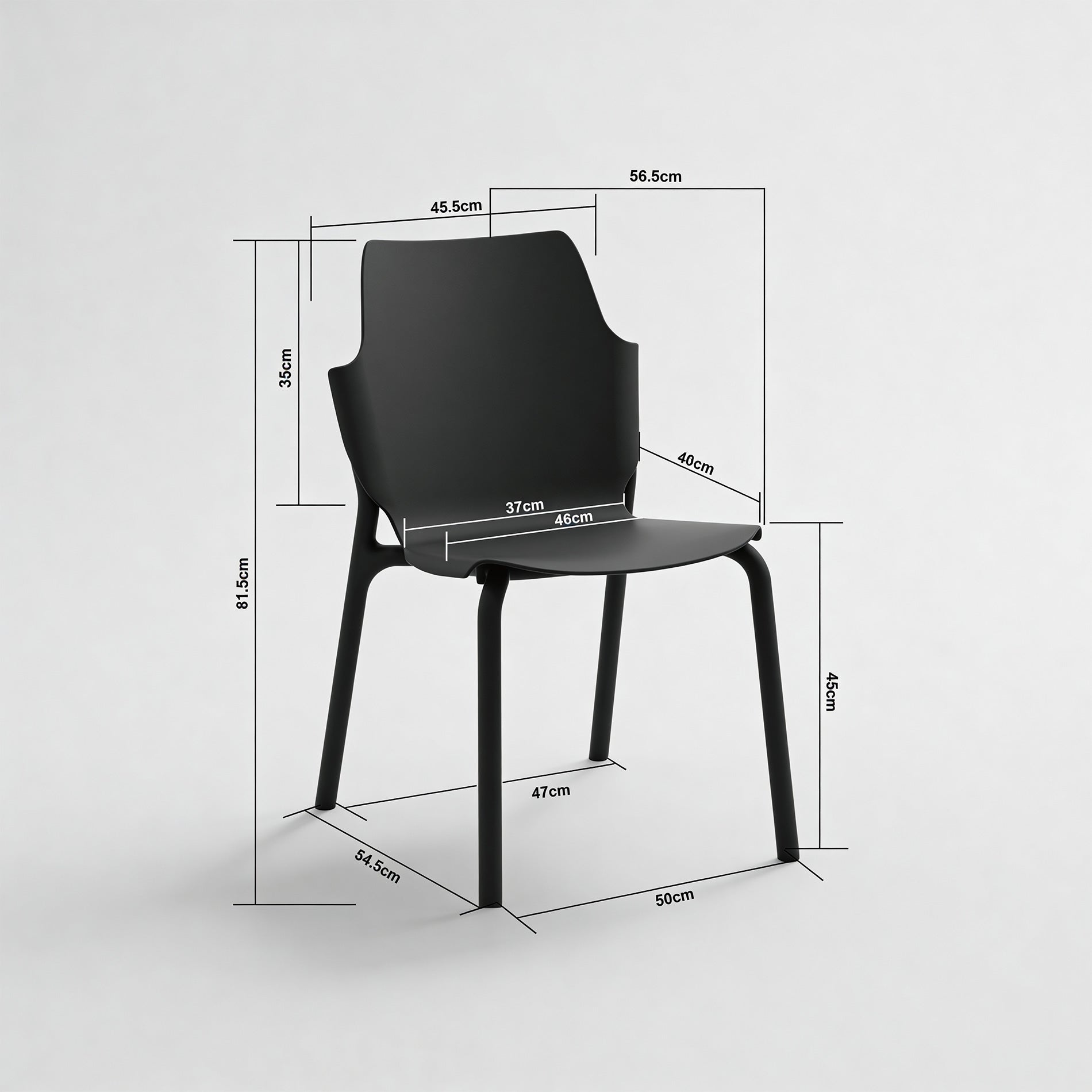 Tarek - Set 2 Sedie da giardino colore grigio antracite moderne