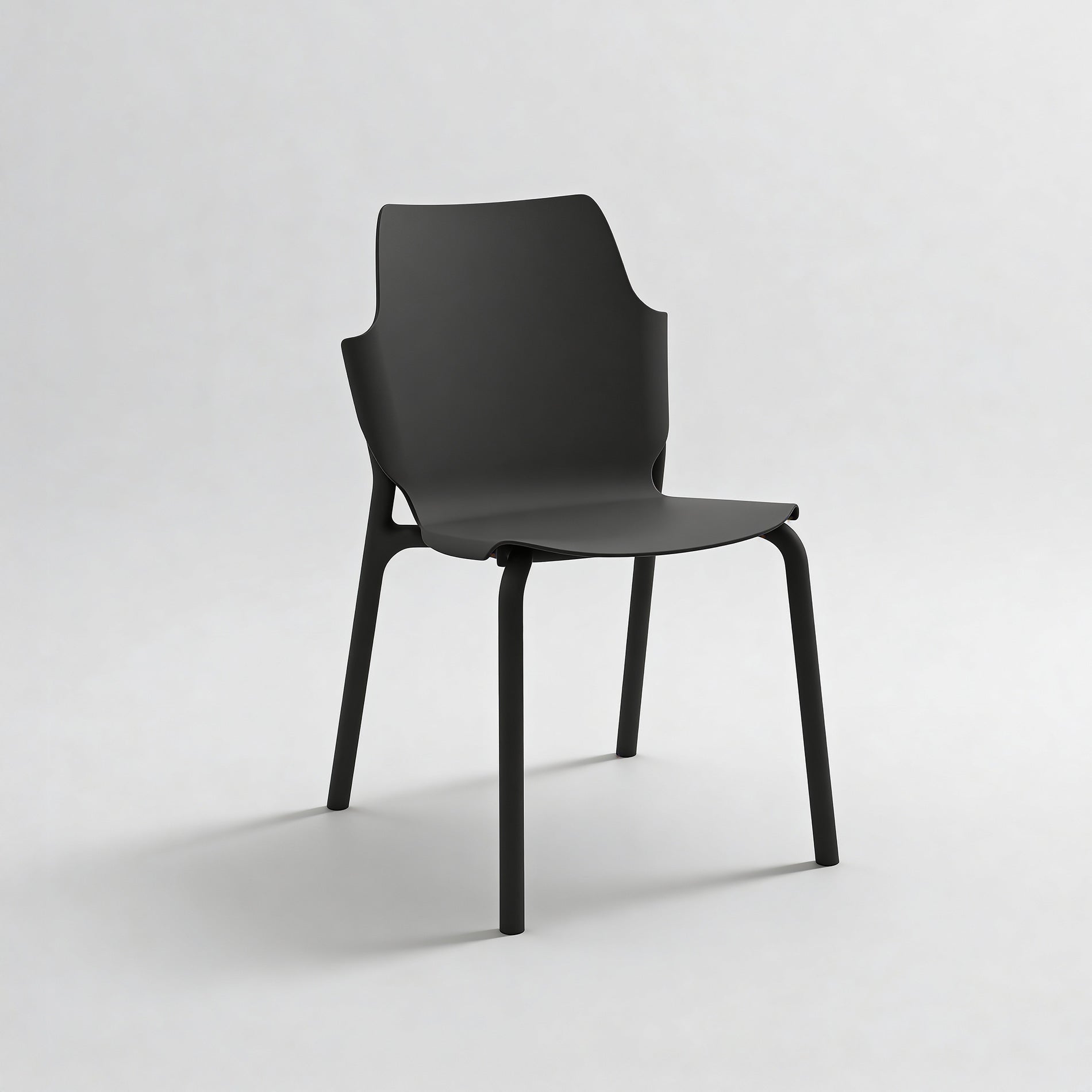 Zeran - Set 2 Sedie da pranzo impilabili colore nero moderne