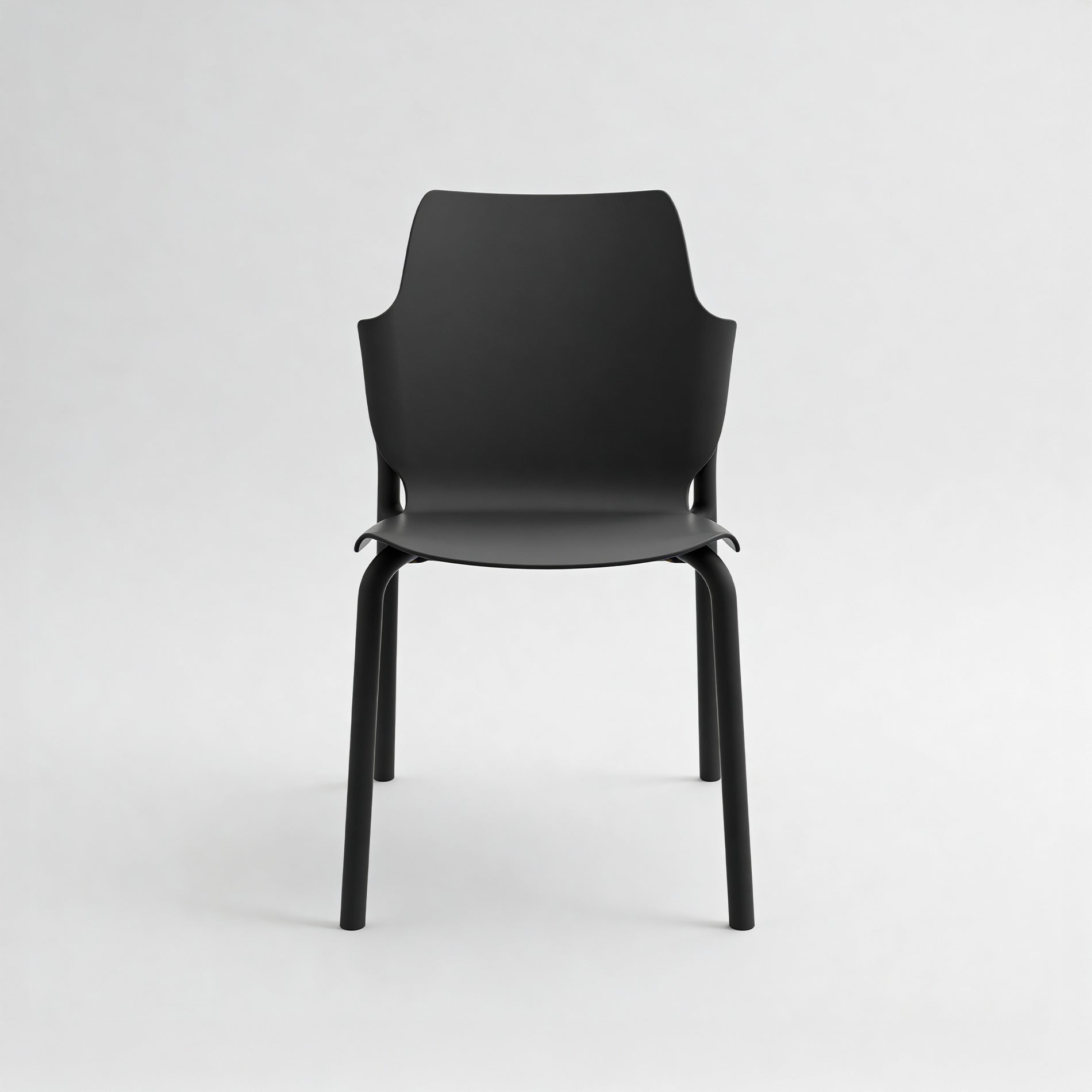 Zeran - Set 2 Sedie da pranzo impilabili colore nero moderne