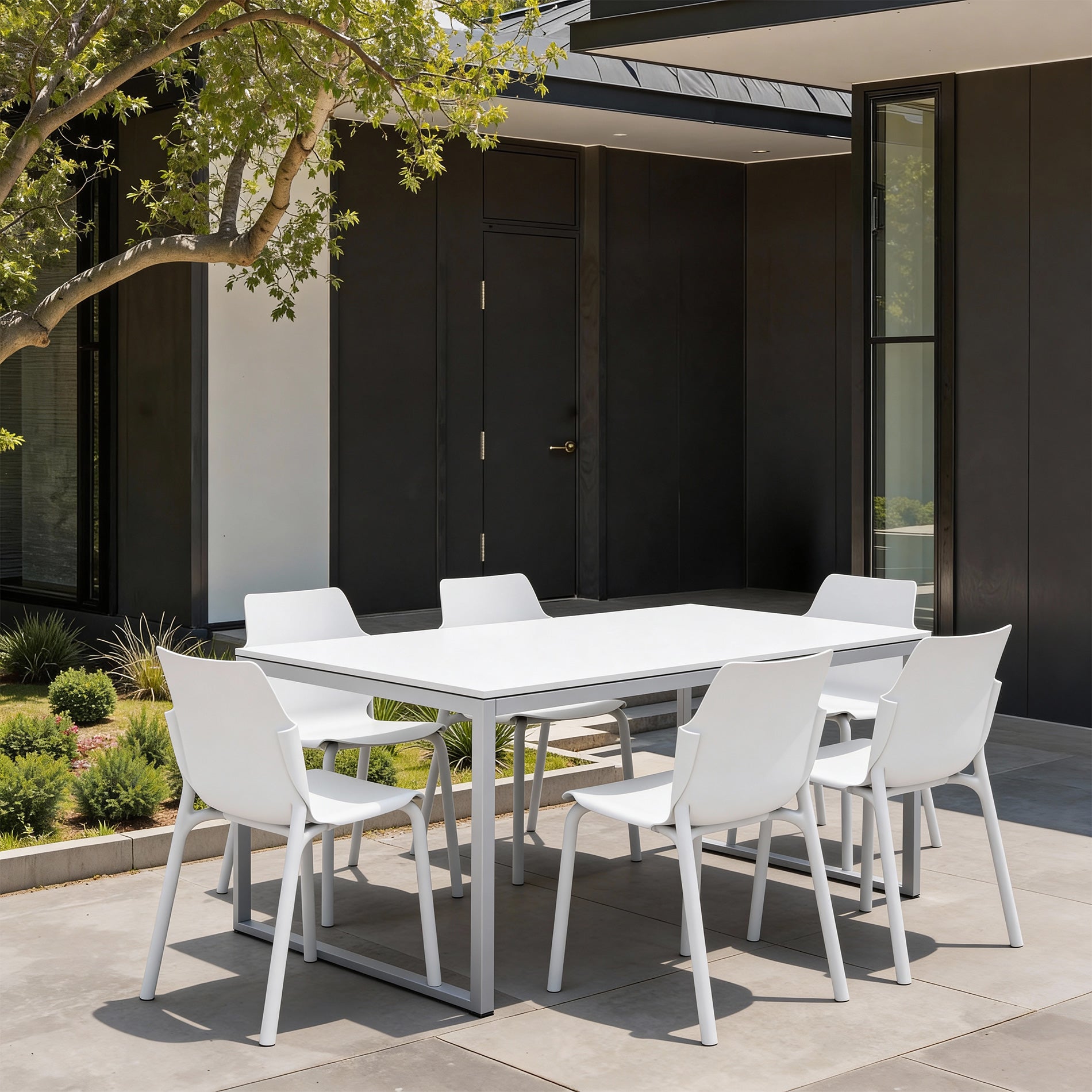 Almar - Set 2 Sedie da esterno bianco ghiaccio stile Moderno