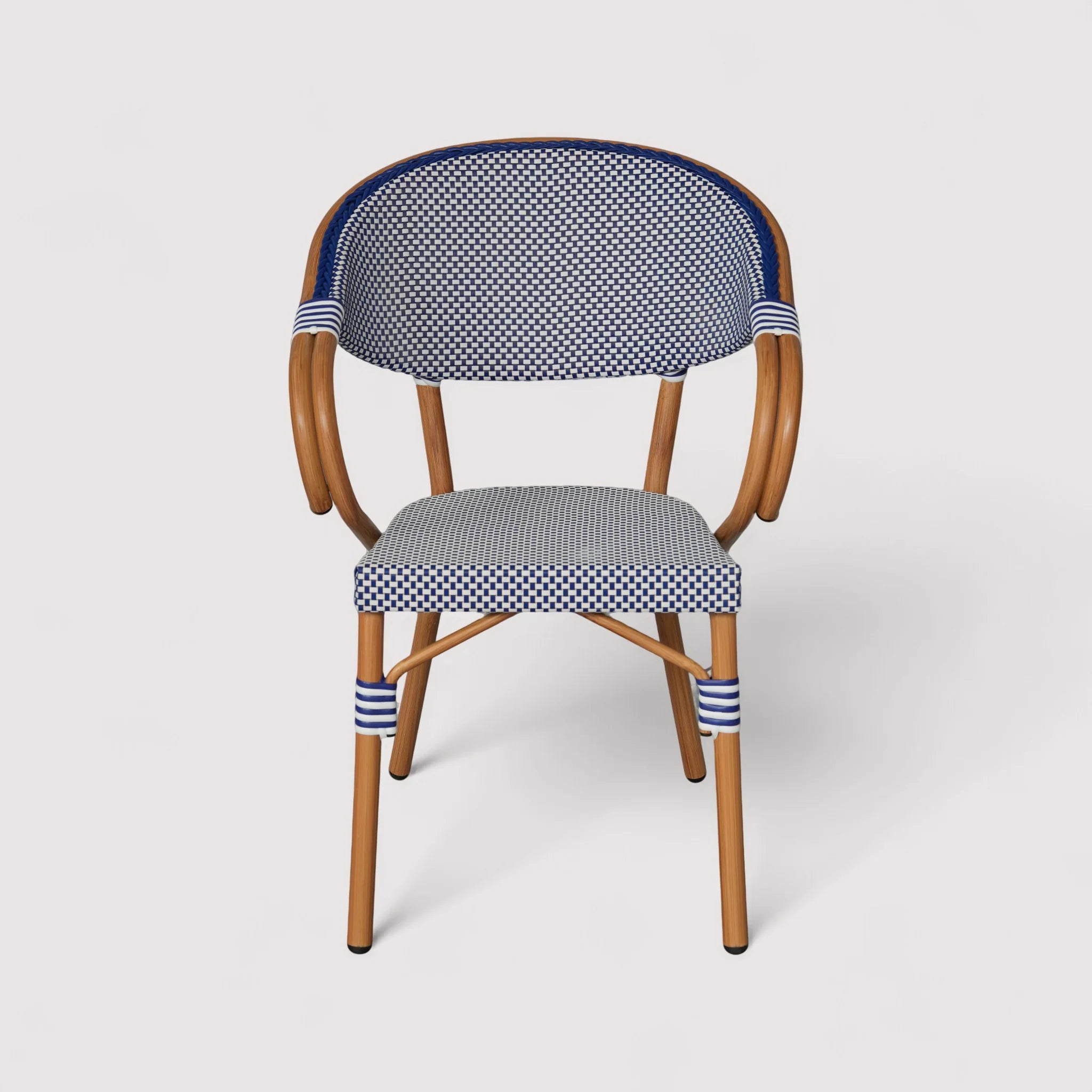 Camellia - Set 2 Sedie da giardino impilabili blu bianco classico