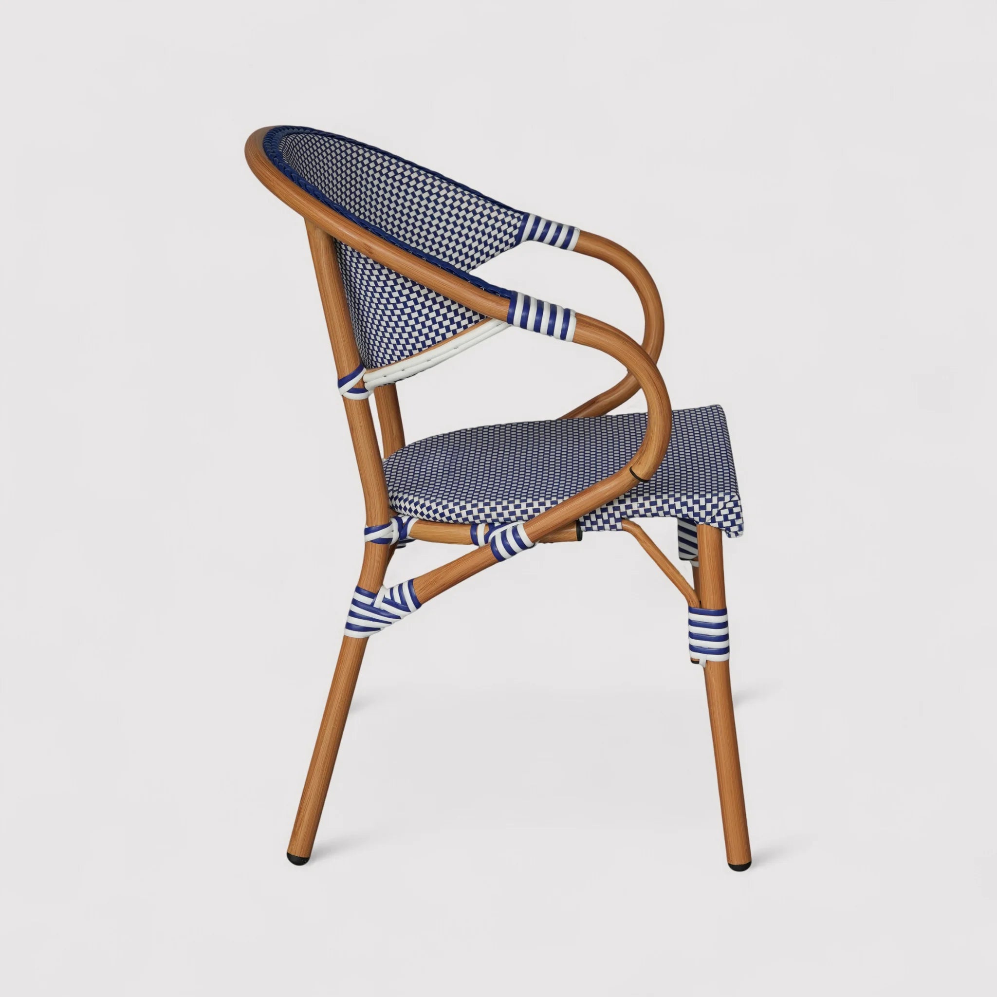 Camellia - Set 2 Sedie da giardino impilabili blu bianco classico