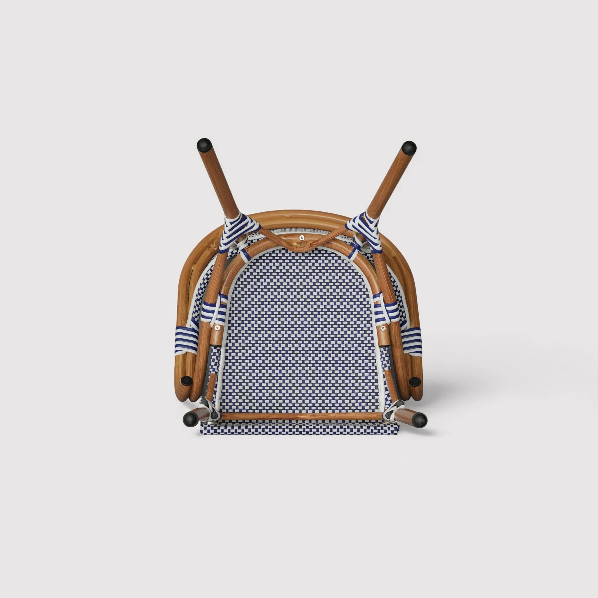 Camellia - Set 2 Sedie da giardino impilabili blu bianco classico