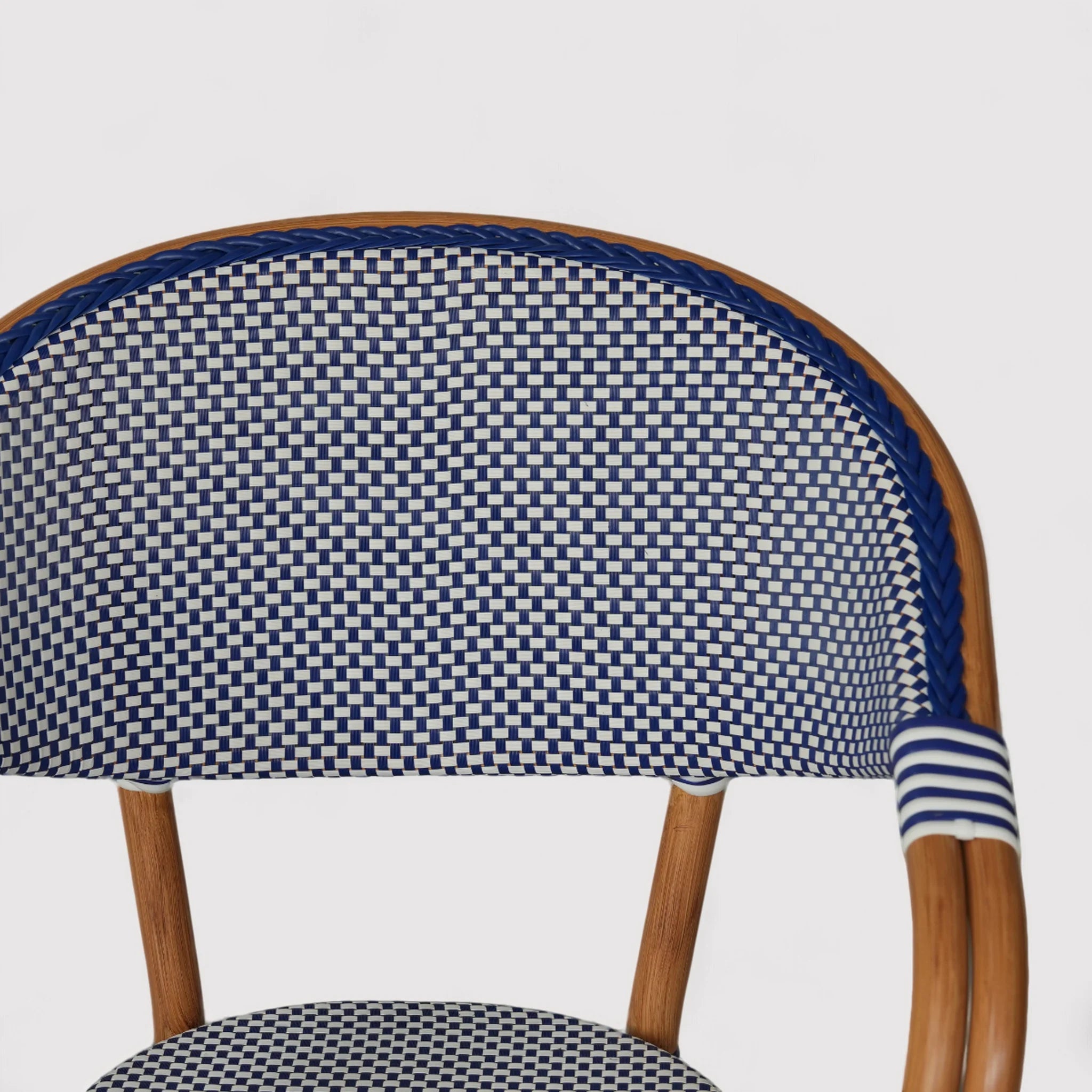 Camellia - Set 2 Sedie da giardino impilabili blu bianco classico