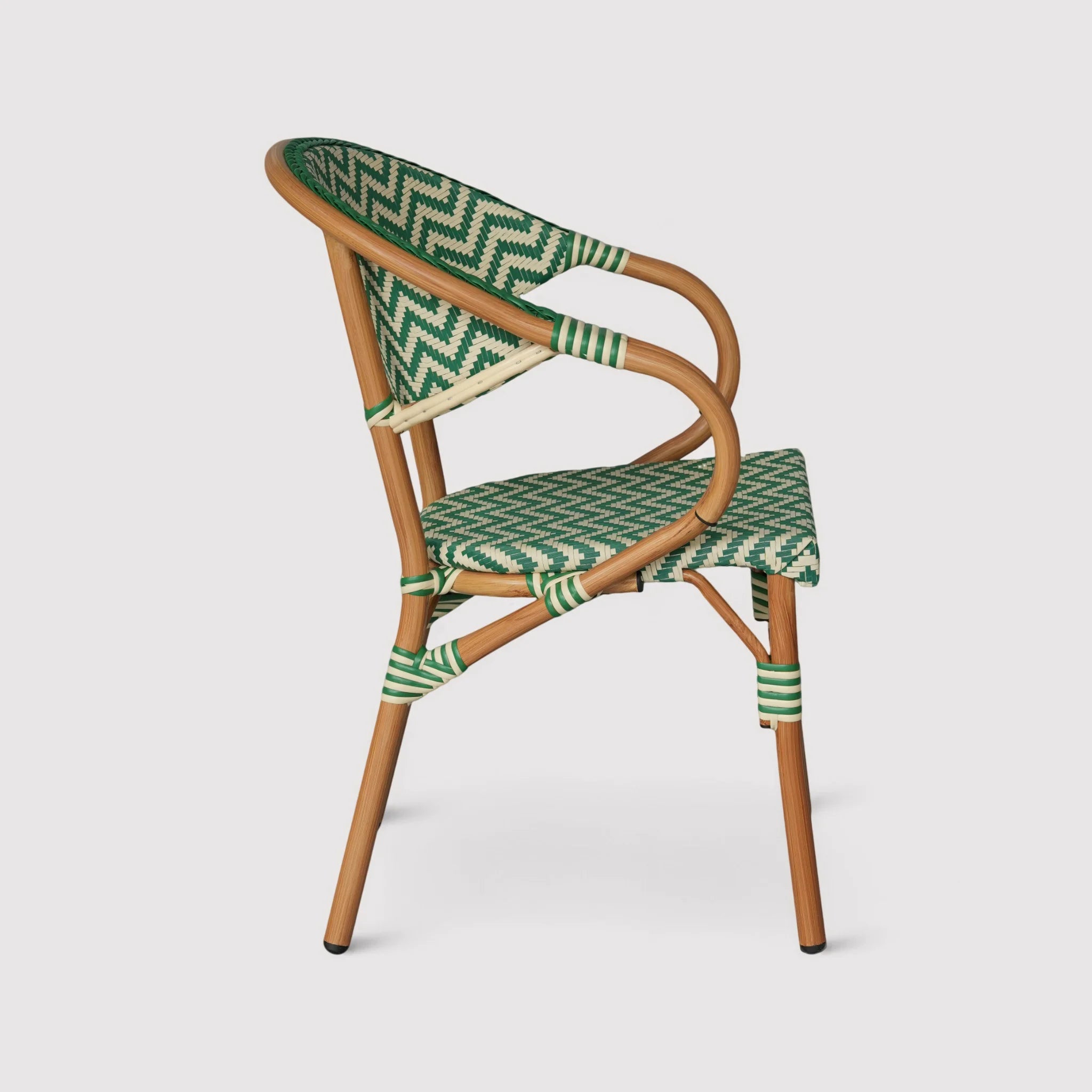 Amaranta - Set 2 Sedie da giardino impilabili verde bianco classico