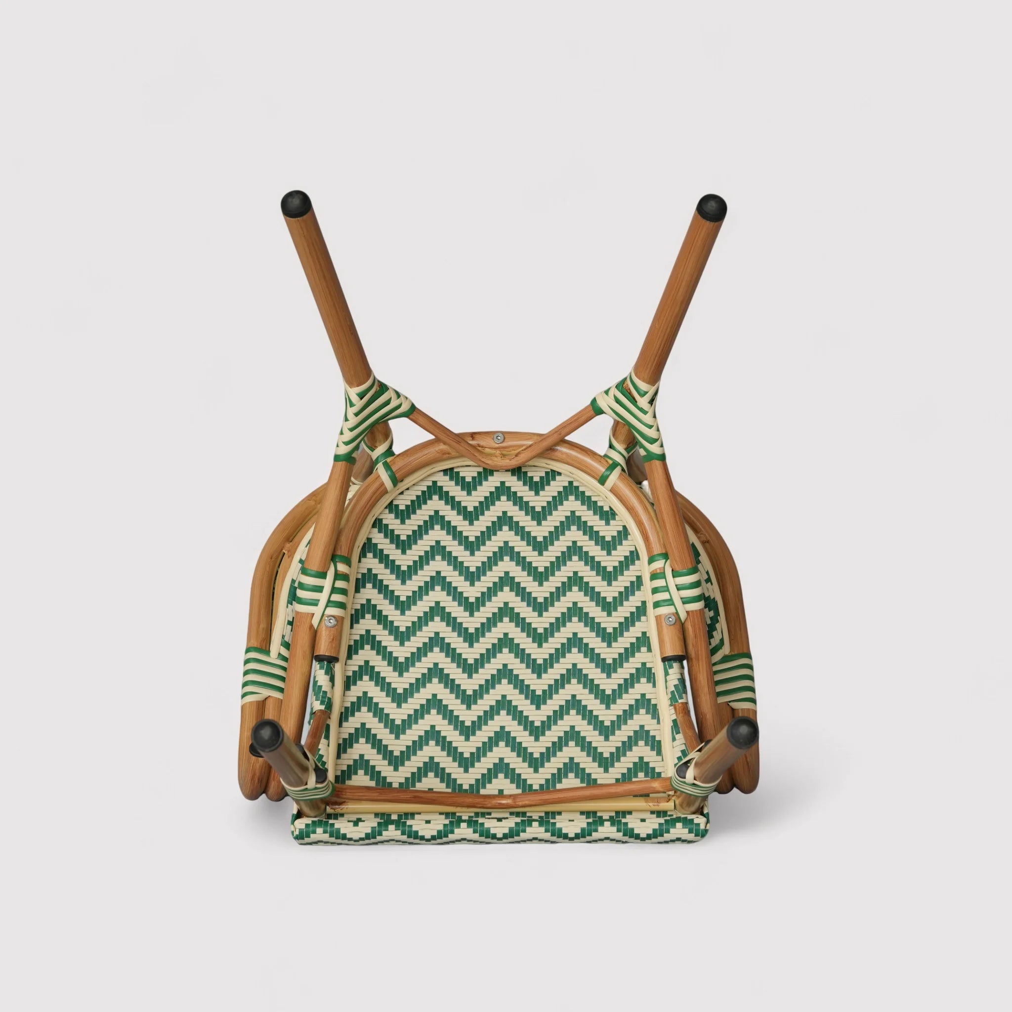 Amaranta - Set 2 Sedie da giardino impilabili verde bianco classico