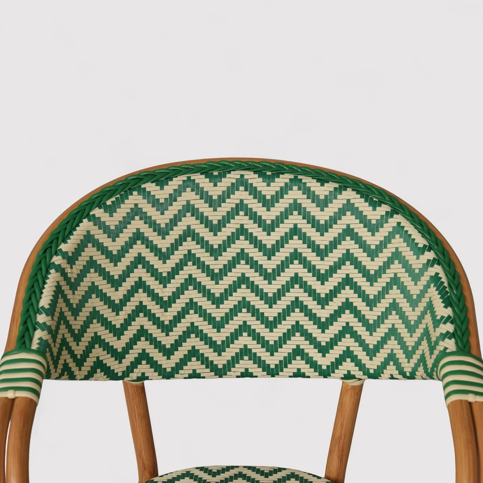 Amaranta - Set 2 Sedie da giardino impilabili verde bianco classico