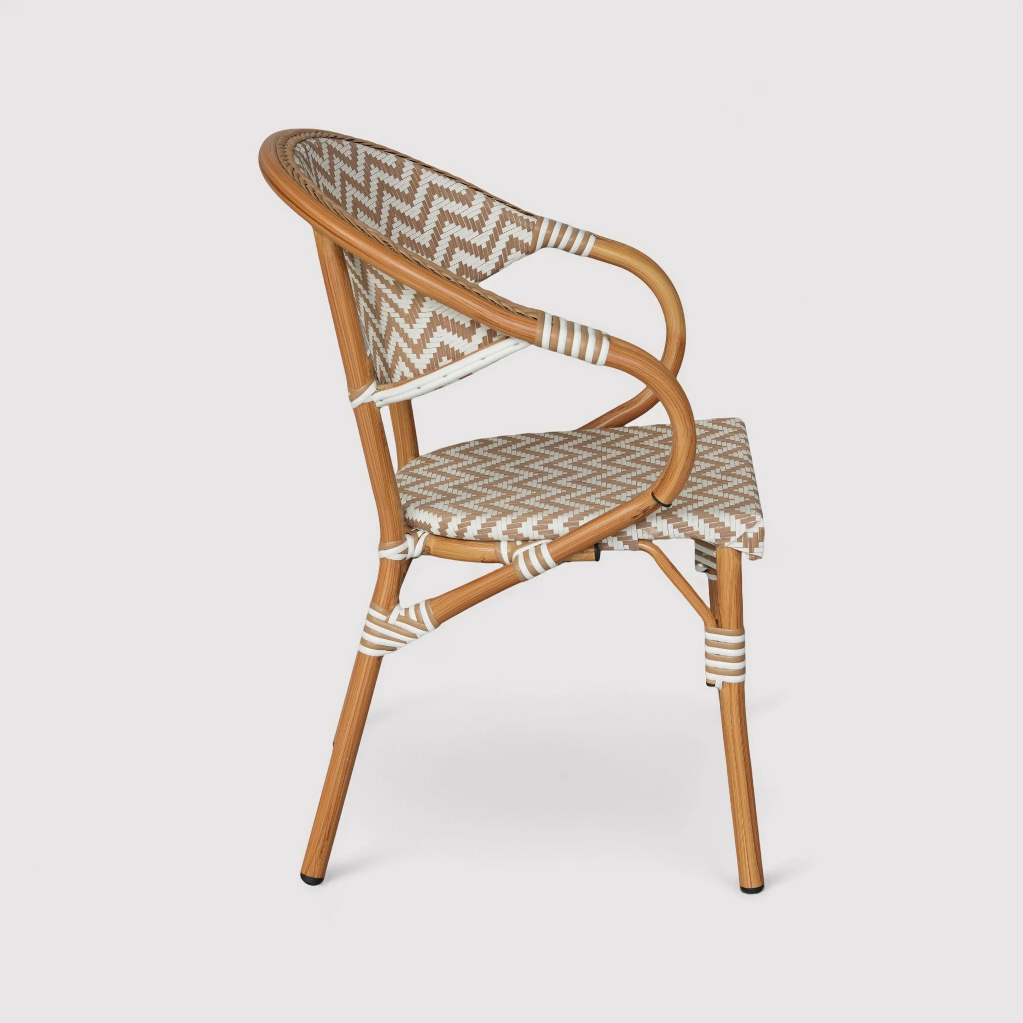 Fuchsia - Sedie 2 sedie da giardino impilabili marrone bianco classico