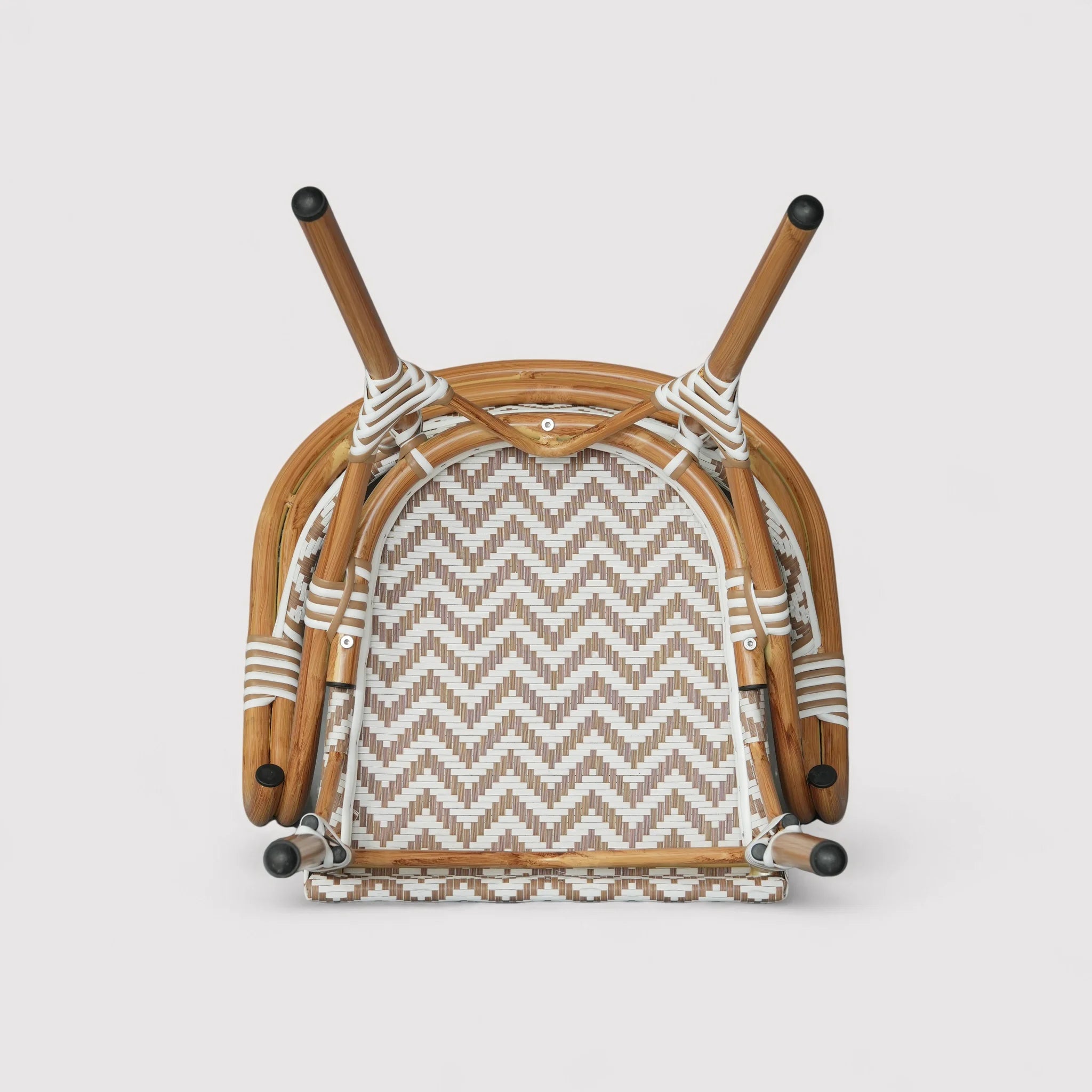 Fuchsia - Sedie 2 sedie da giardino impilabili marrone bianco classico