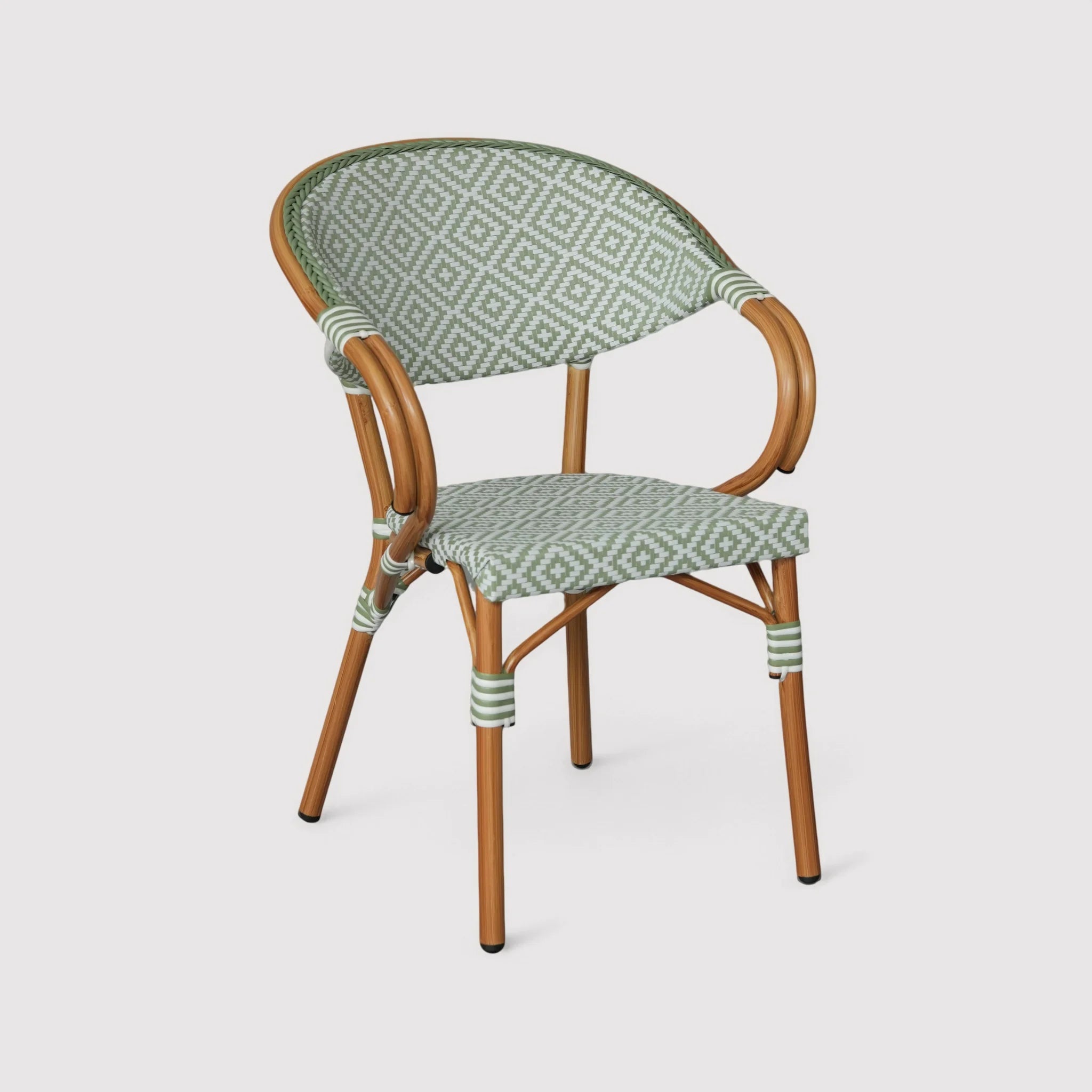 Helianthe - Set 2 Sedie da giardino impilabili bianco verde classico