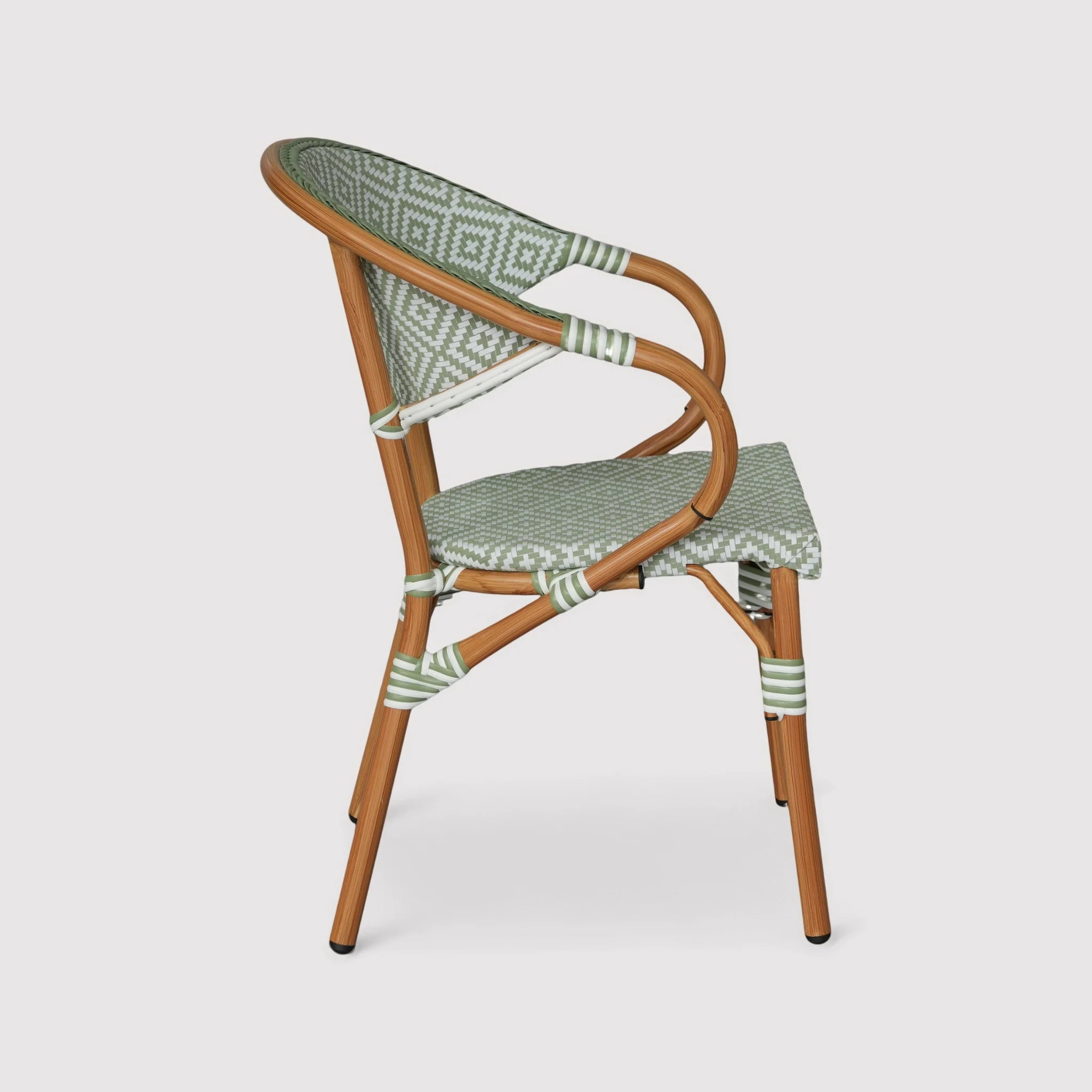 Helianthe - Set 2 Sedie da giardino impilabili bianco verde classico