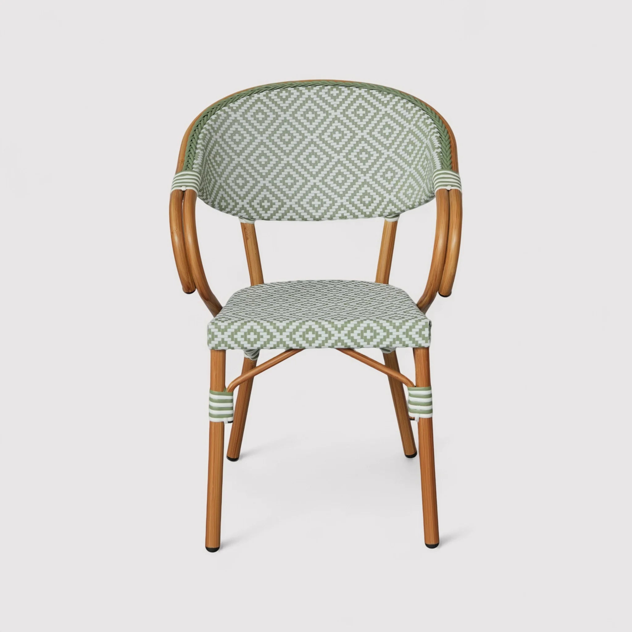 Helianthe - Set 2 Sedie da giardino impilabili bianco verde classico