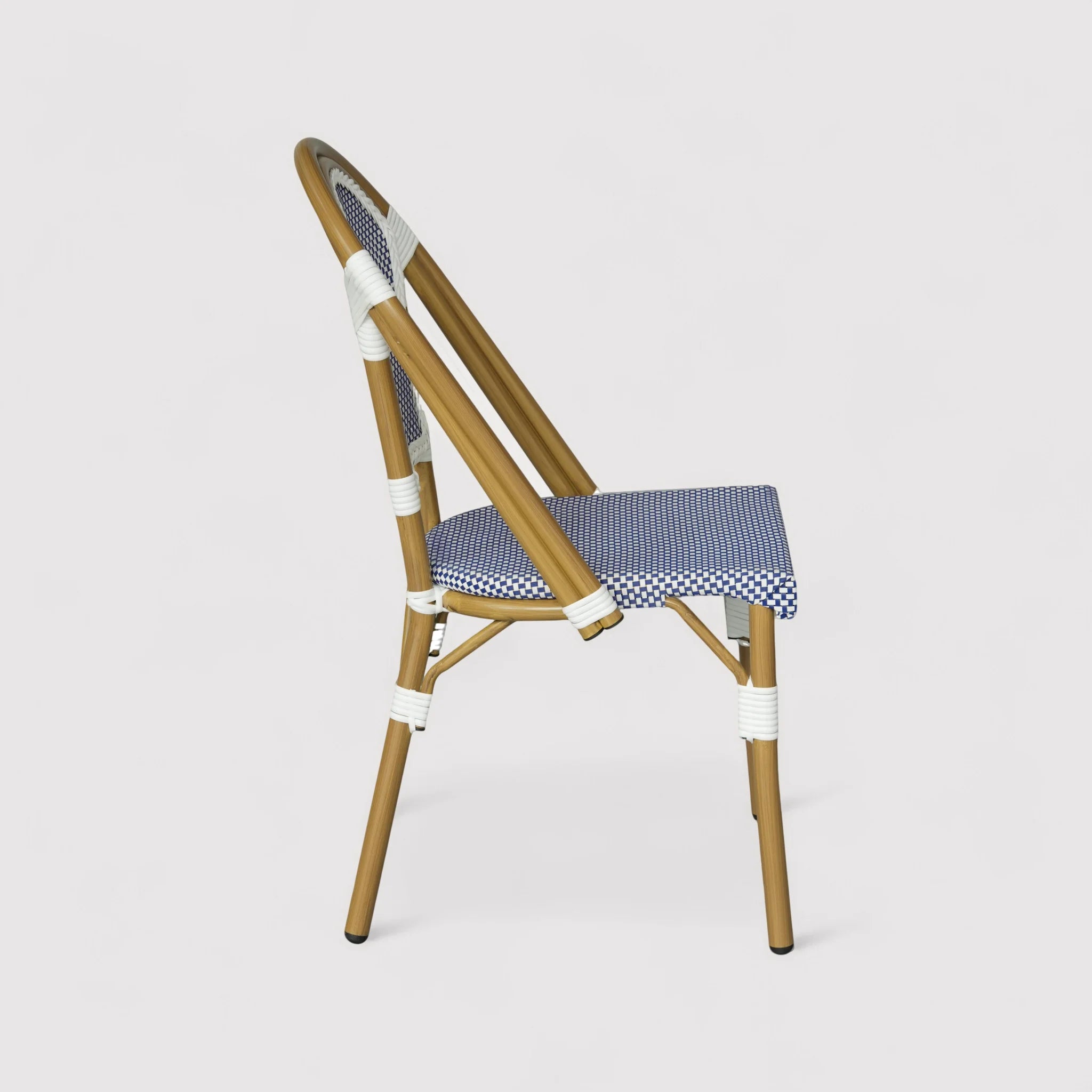 Kentia - Set 2 Sedie da giardino impilabili blu bianco classico