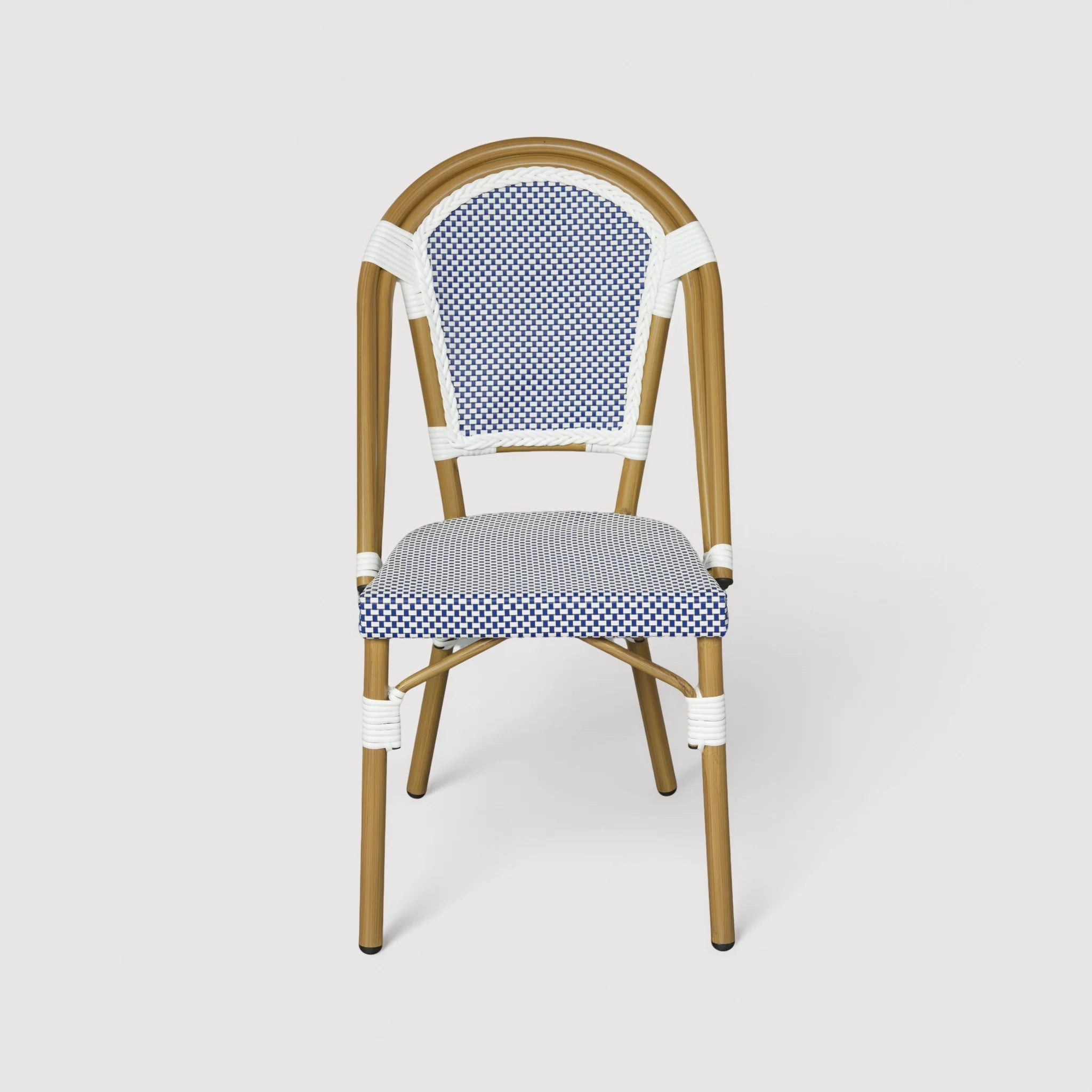 Kentia - Set 2 Sedie da giardino impilabili blu bianco classico