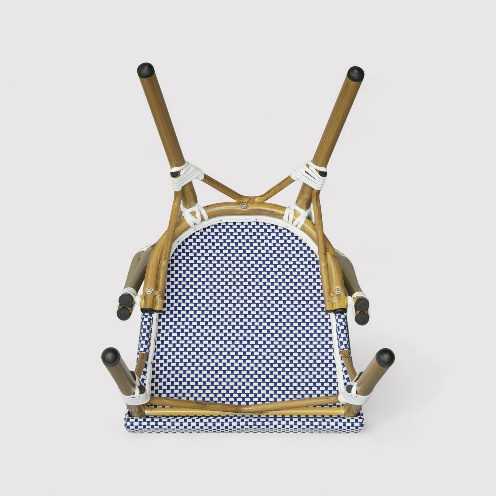 Kentia - Set 2 Sedie da giardino impilabili blu bianco classico