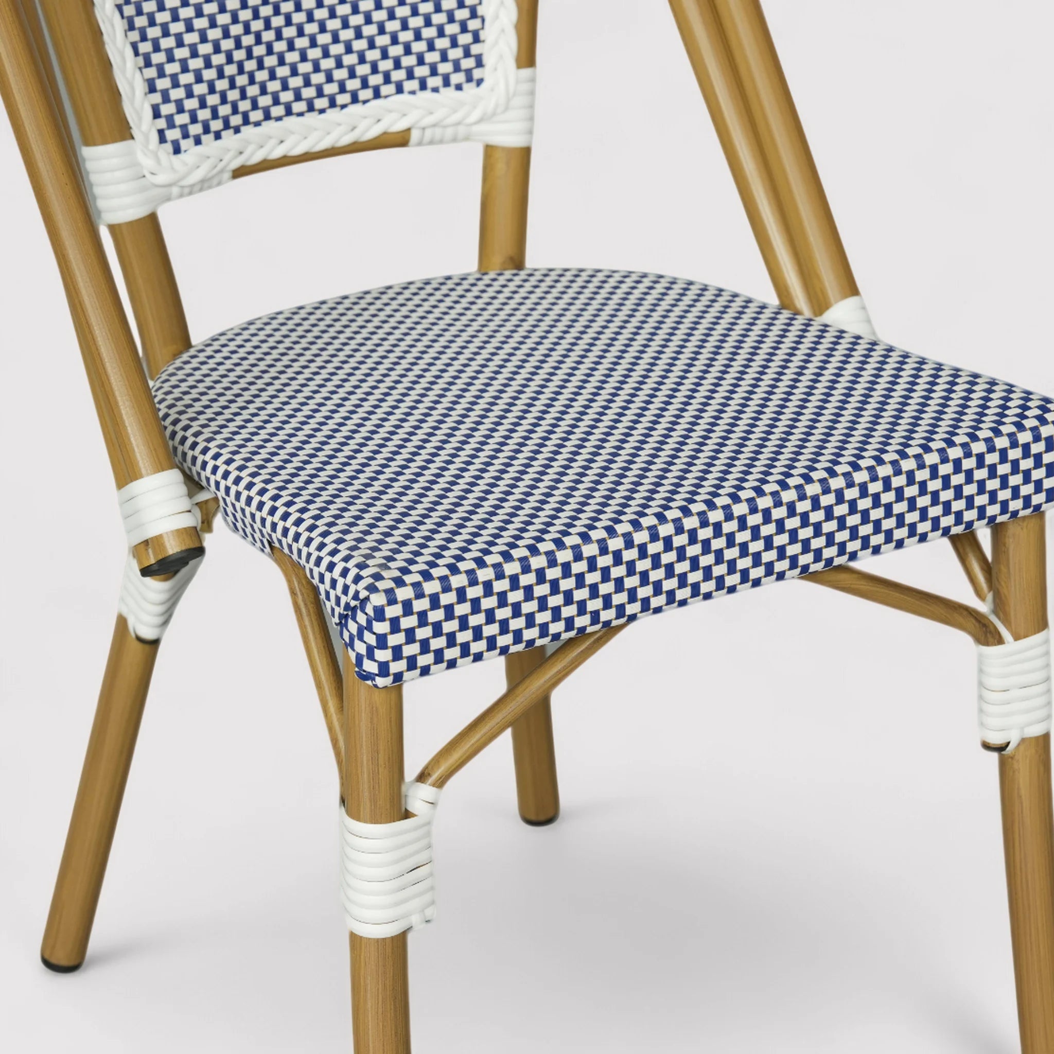 Kentia - Set 2 Sedie da giardino impilabili blu bianco classico