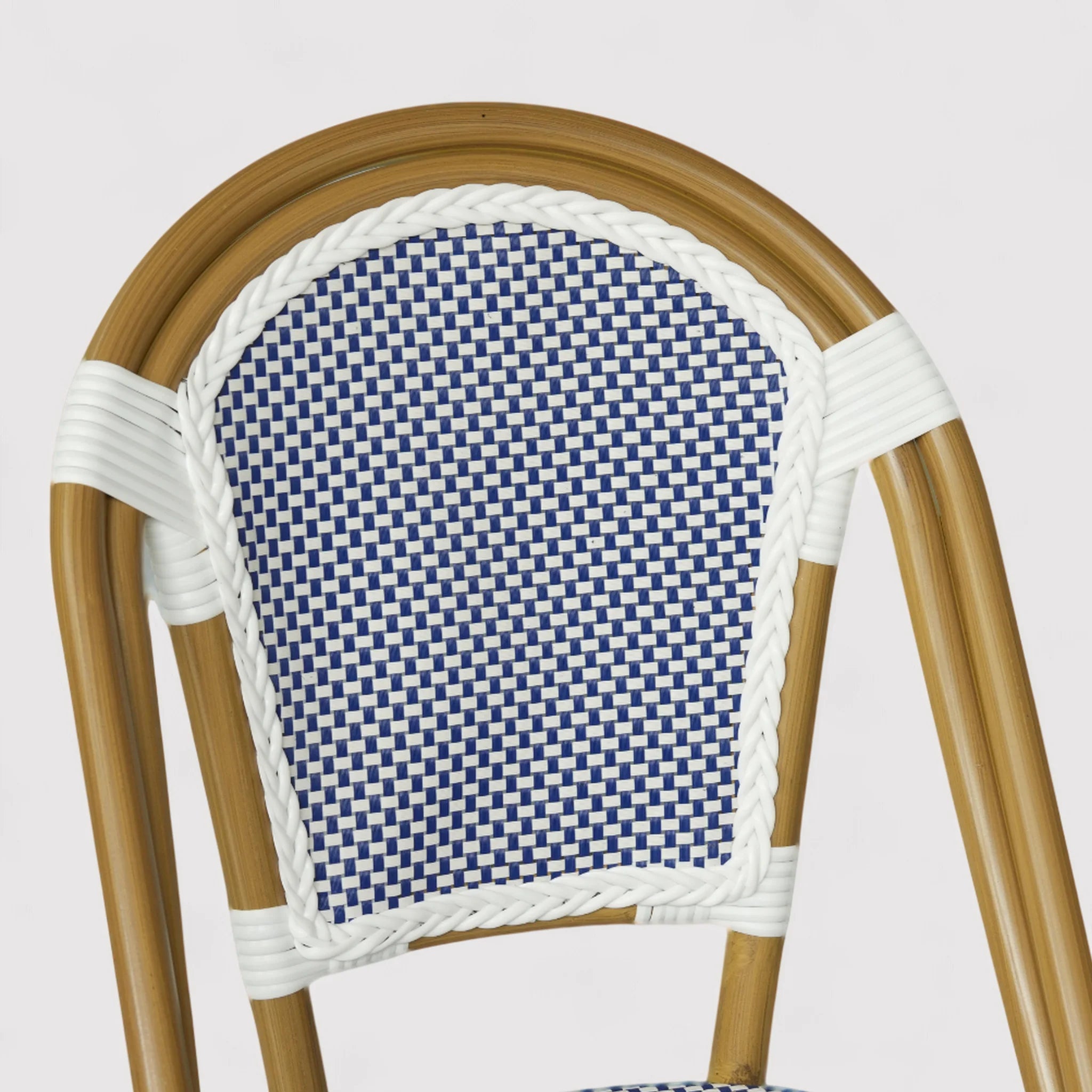 Kentia - Set 2 Sedie da giardino impilabili blu bianco classico