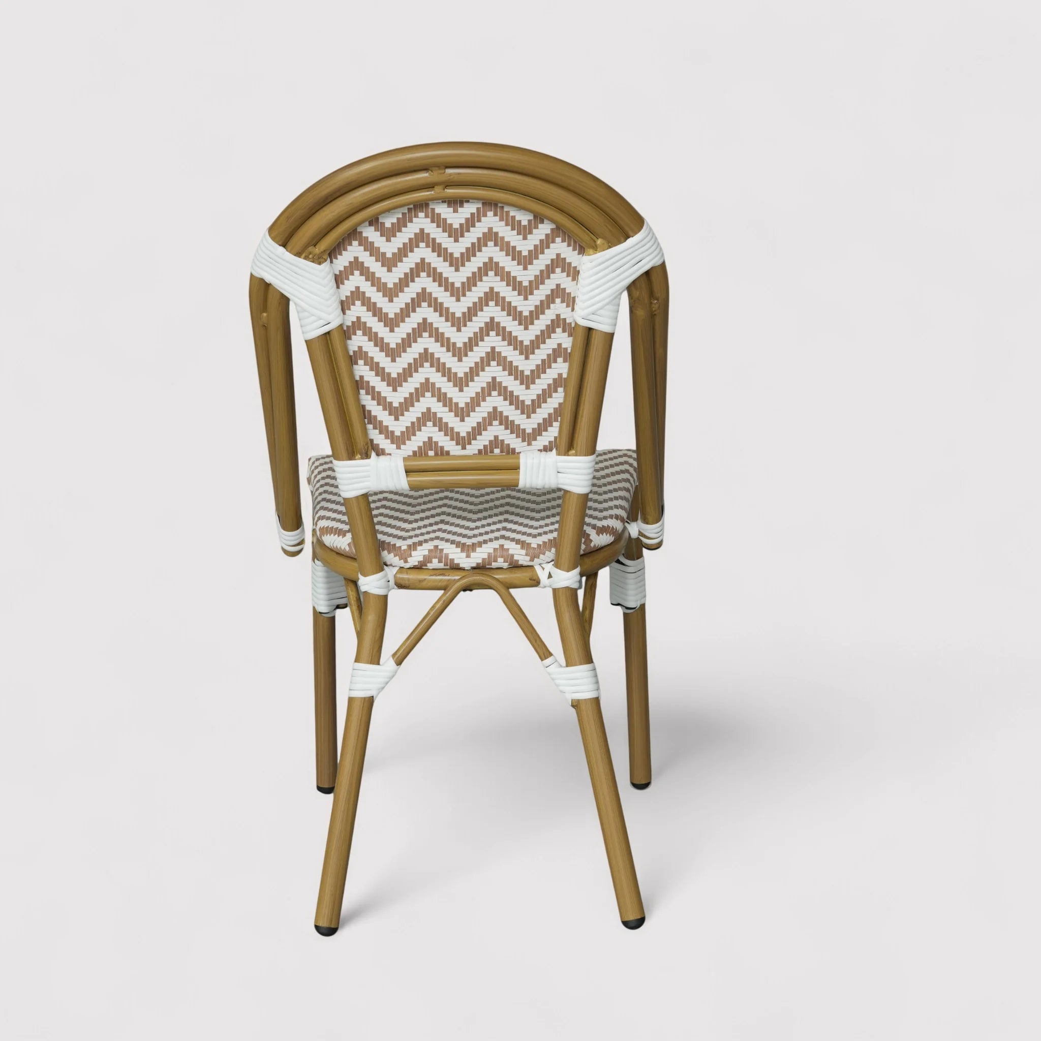 Cyperus - Set 2 Sedie da giardino impilabili marrone bianco classico