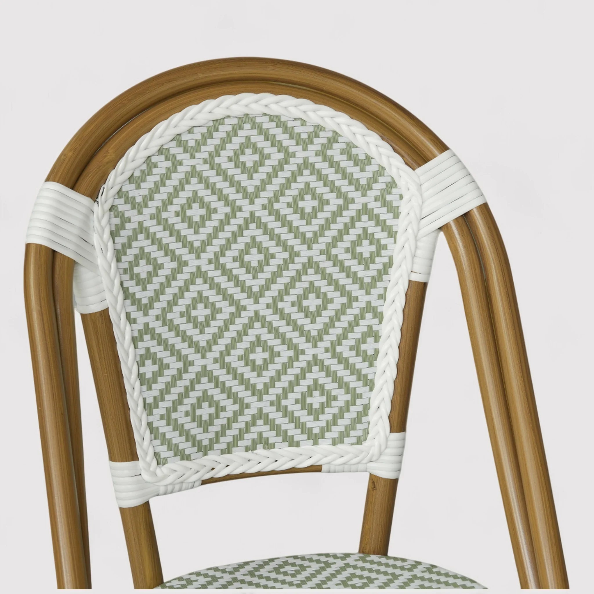 Schefflera - Set 2 Sedie da giardino impilabili bianco verde classico