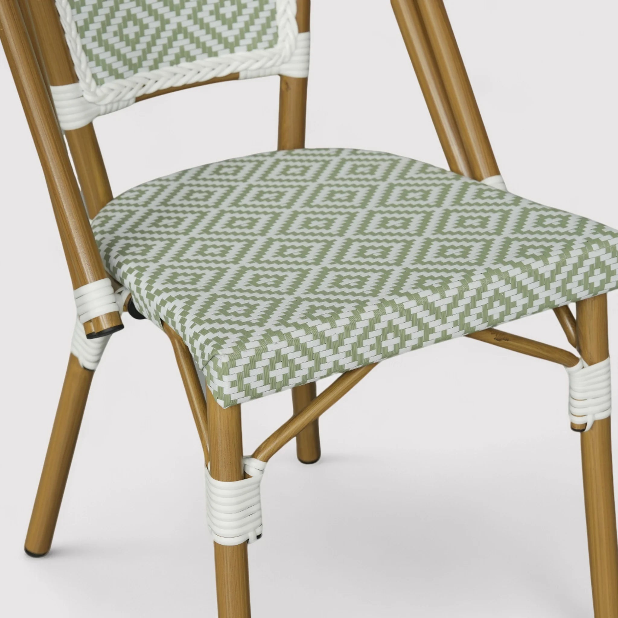 Schefflera - Set 2 Sedie da giardino impilabili bianco verde classico