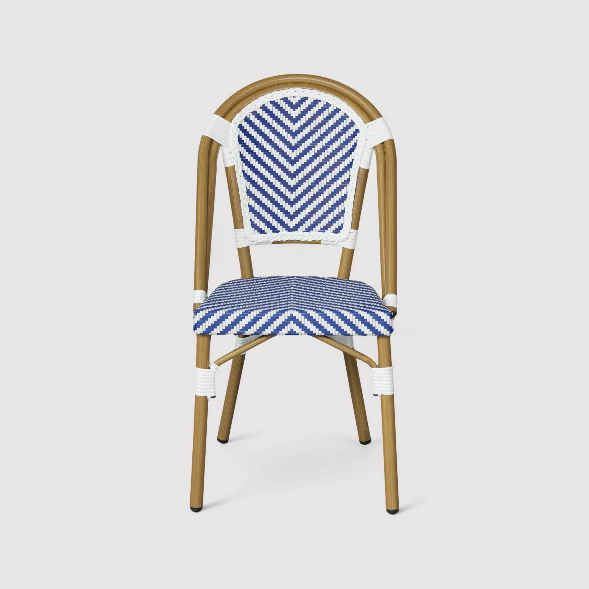 Alpinia - Set 2 Sedie da giardino impilabili blu bianco classico